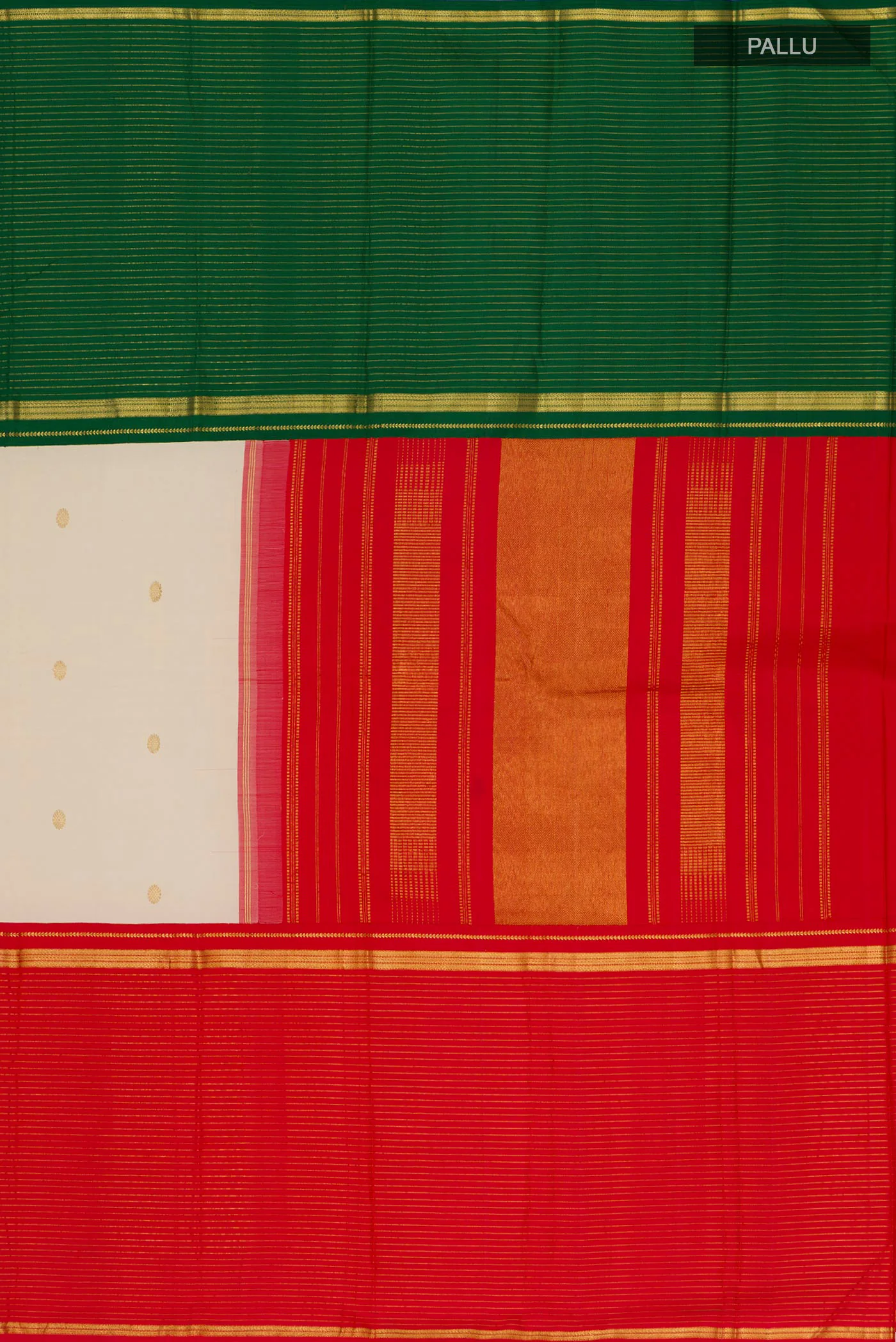 Cream Kanjivaram Silk Saree - Image 6