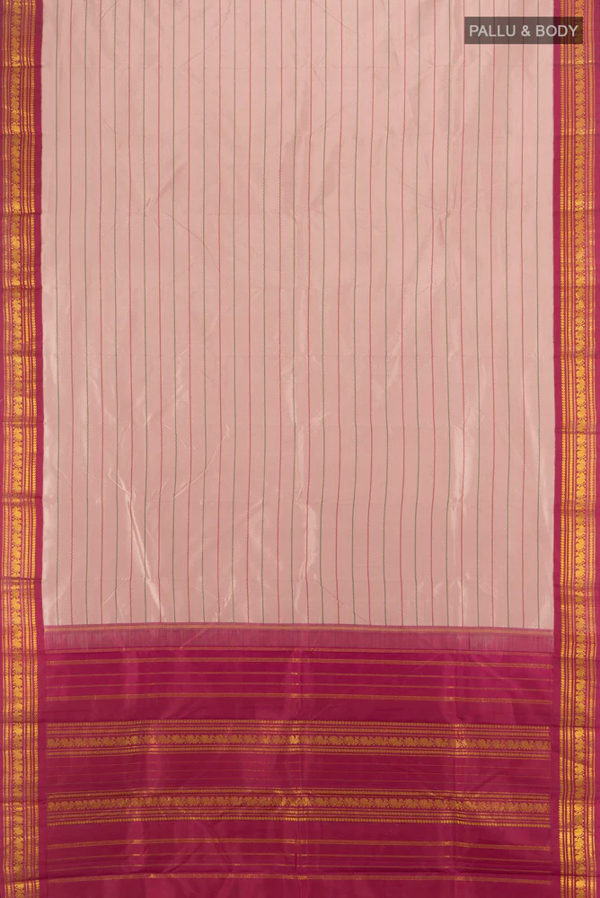 Rose Gold Kanjivaram Silk Saree - Image 5