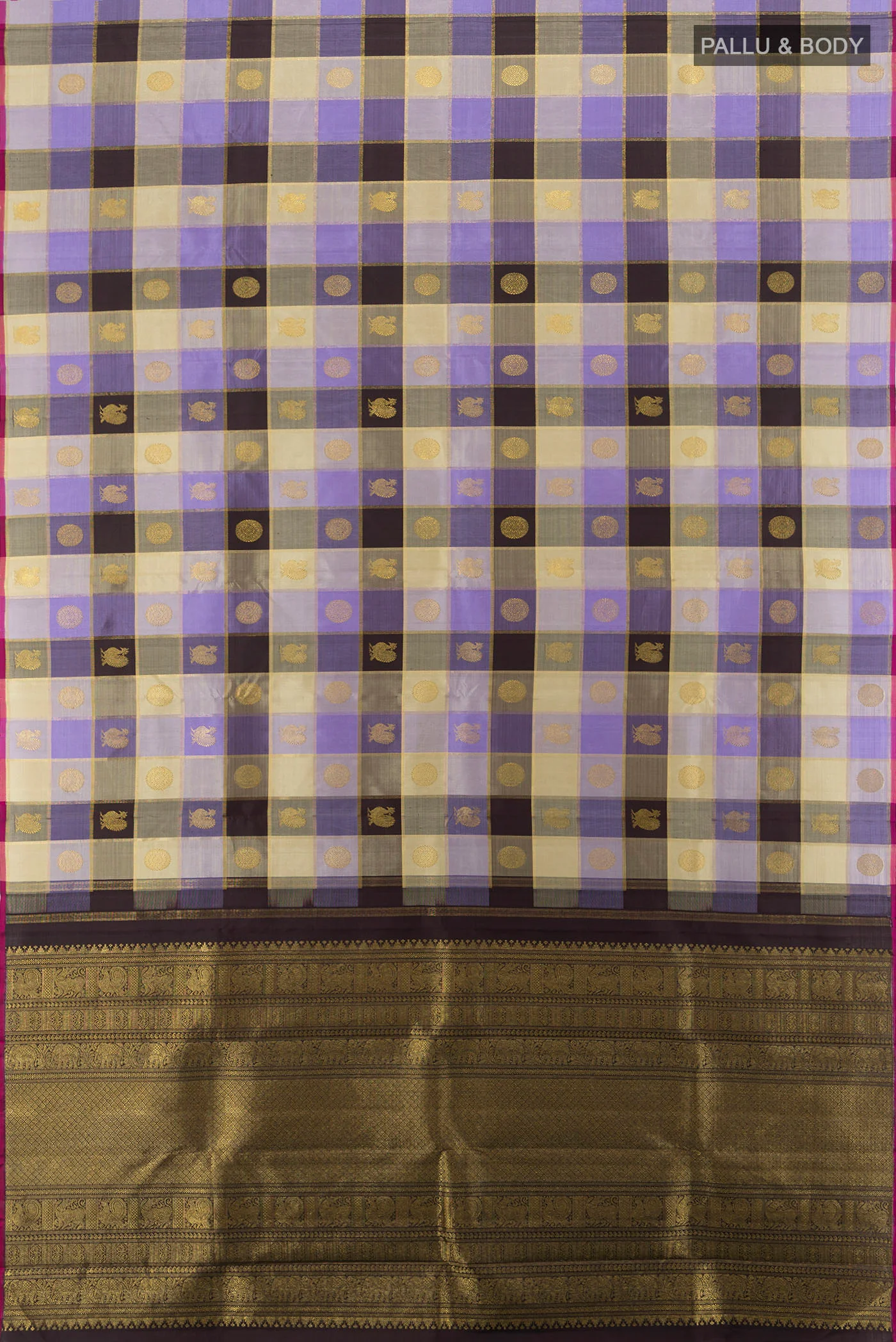 Pure Silk Pure Zari Multi Color Kanjivaram Saree - Image 5