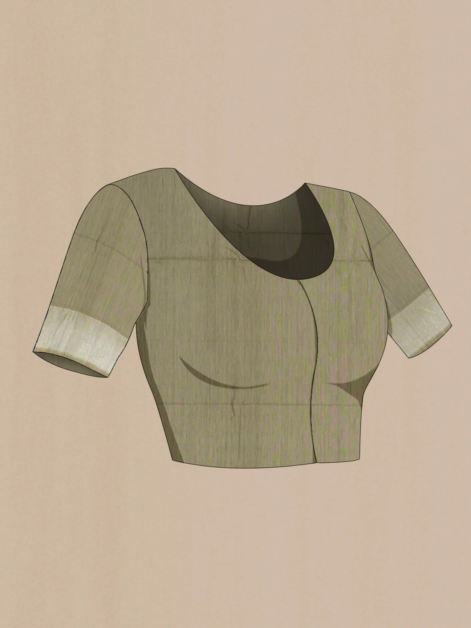 Sage Green Silk Cotton Saree - Image 4