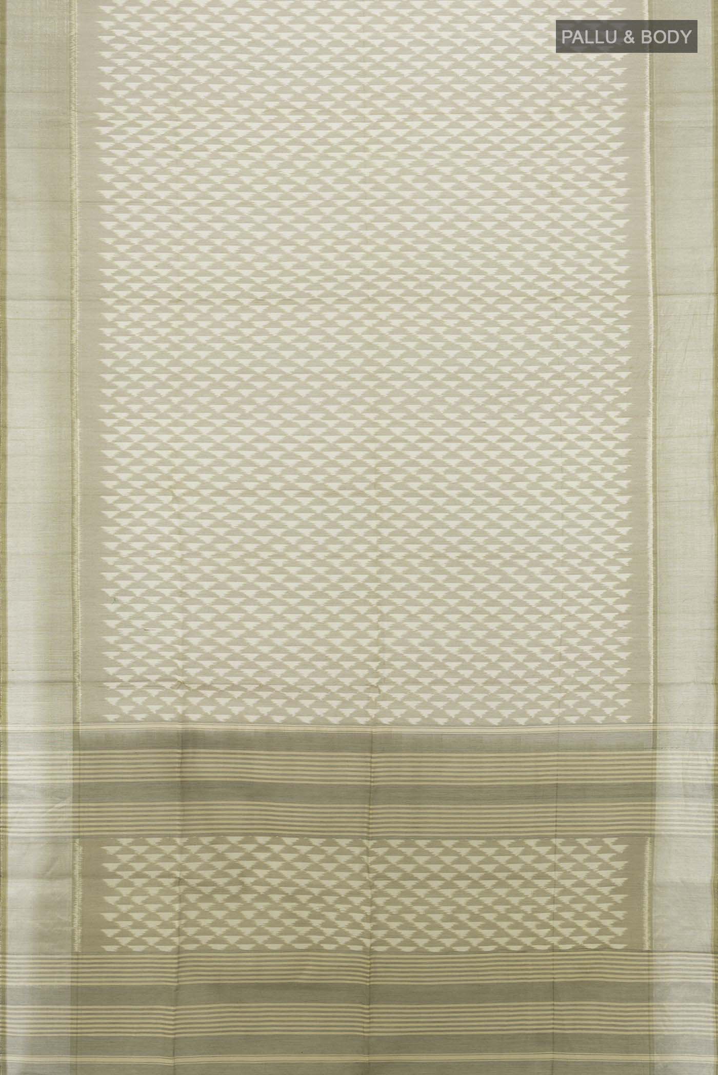 Sage Green Silk Cotton Saree - Image 5