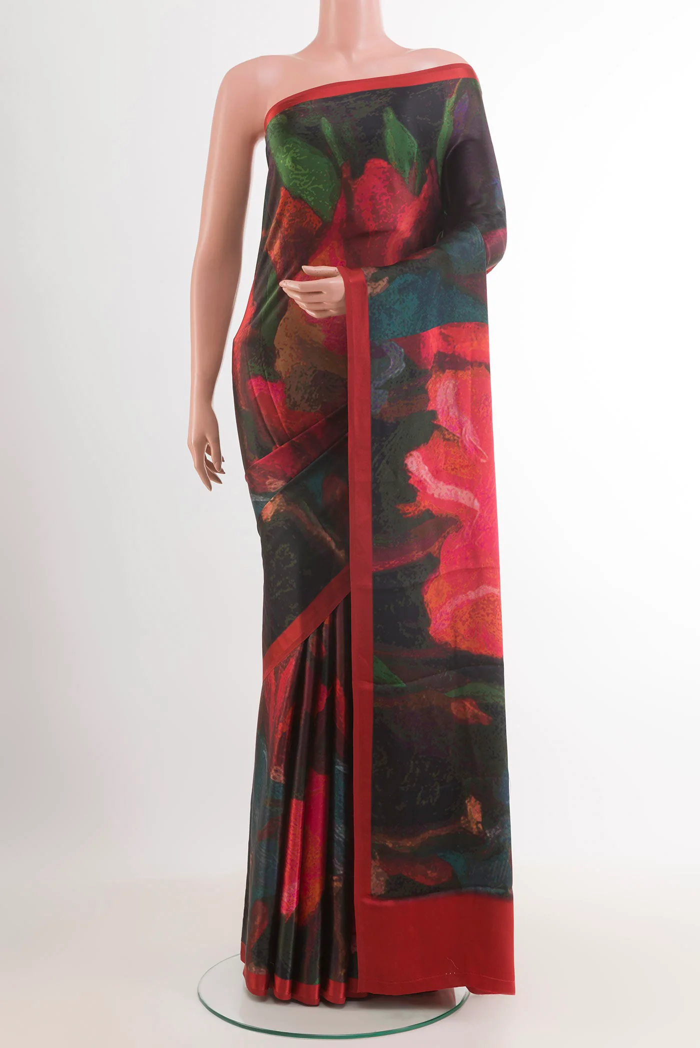 Multi Color Mysore Crepe Saree