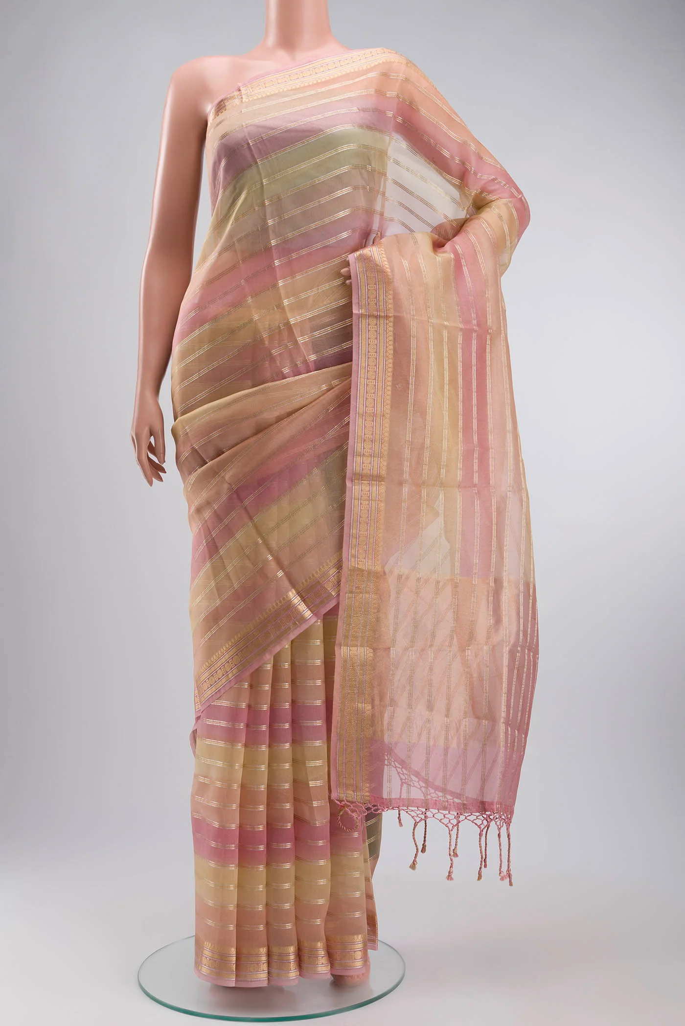 Multi Color Organza Silk Saree