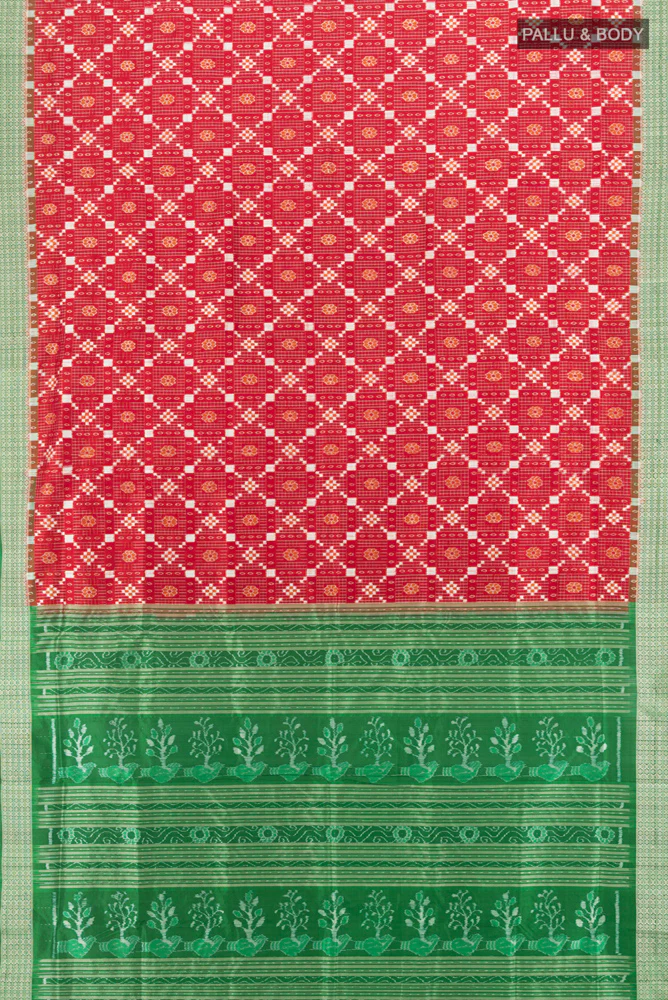 Maroon Orissa Silk Saree - Image 5