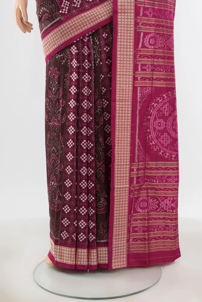 Magenta Orissa Silk Saree - Image 3