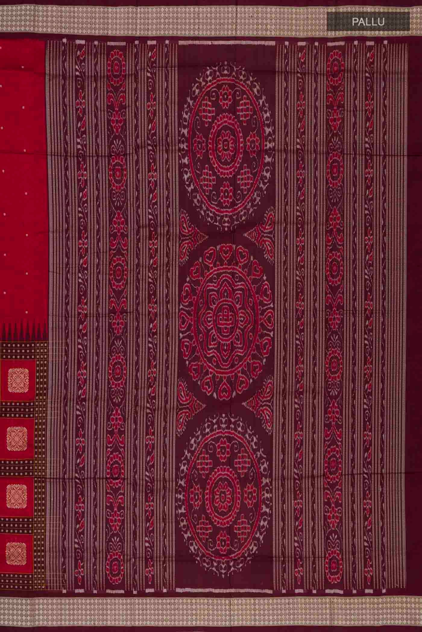 Maroon Orissa Silk Saree - Image 7