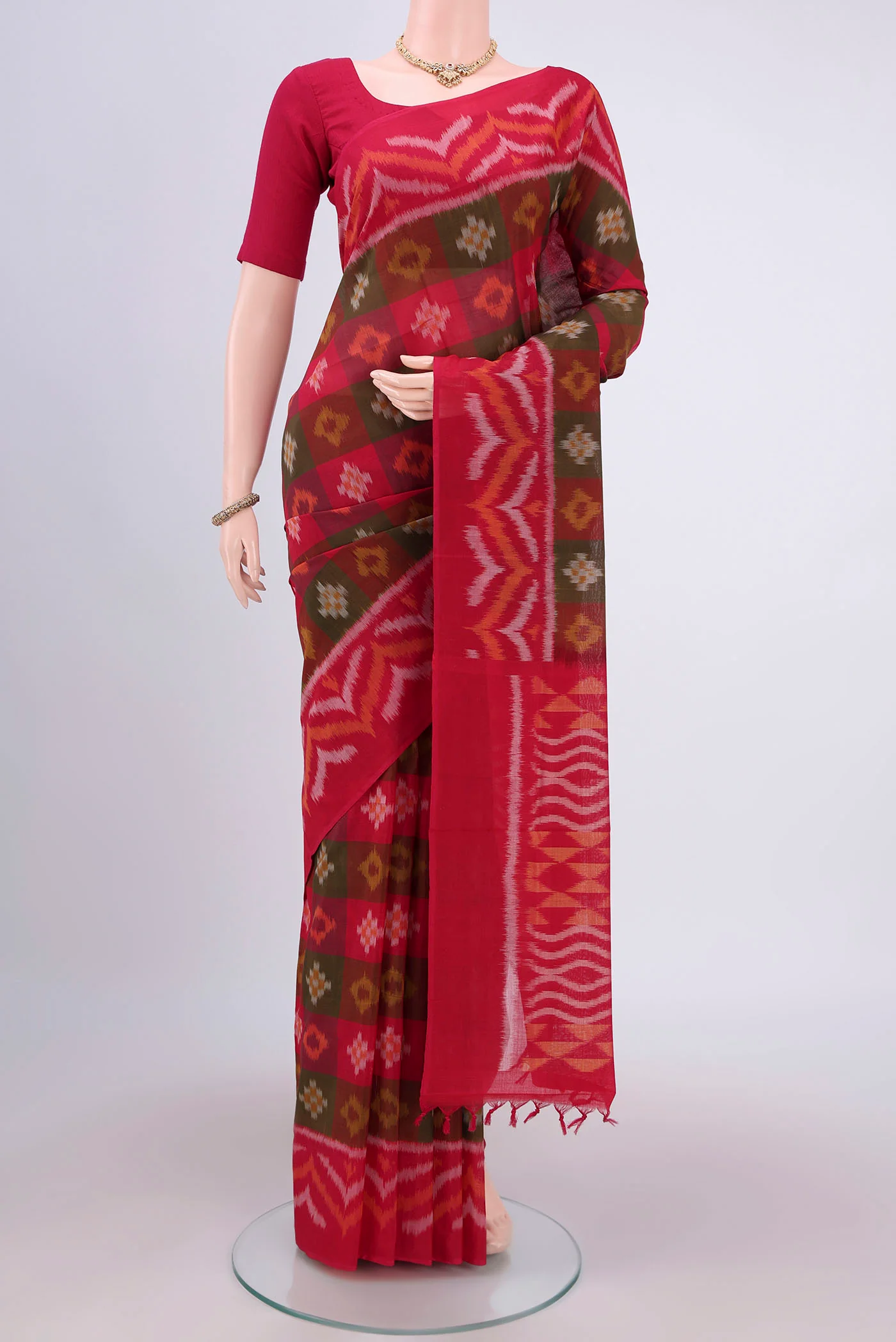 Multi Color Pochampally Cotton Saree