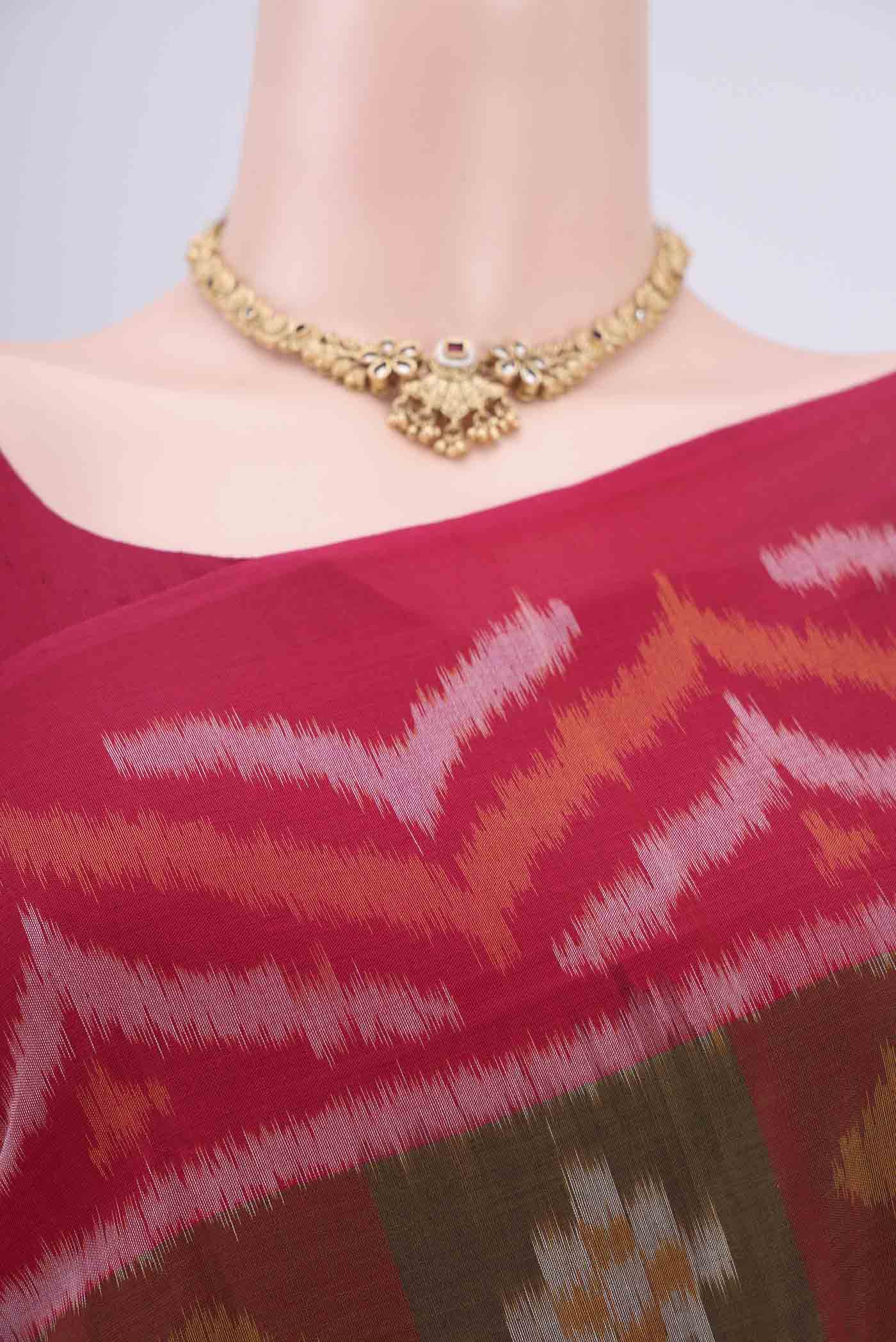 Multi Color Pochampally Cotton Saree - Image 2