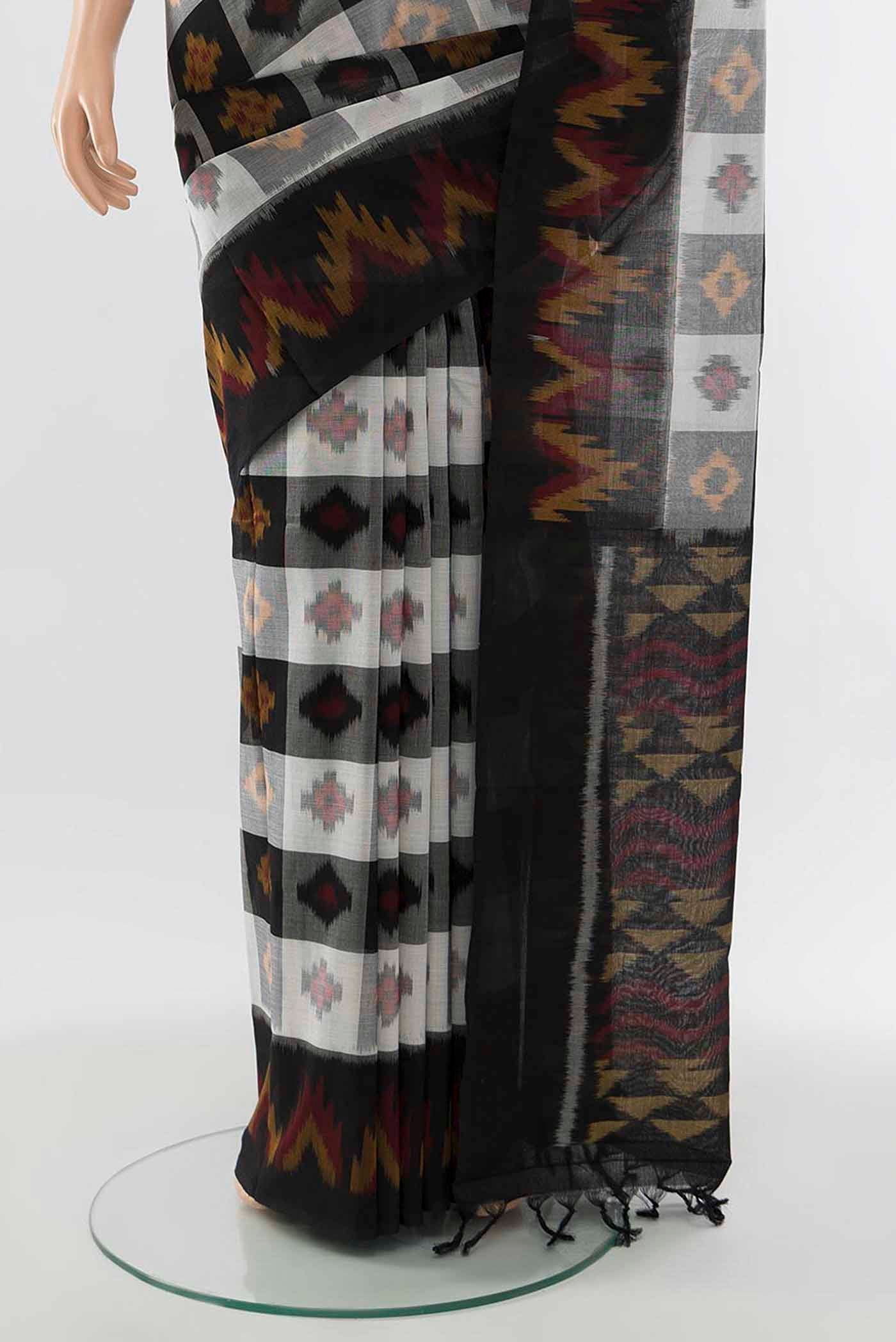 Multi Color Pochampally Cotton Saree - Image 3