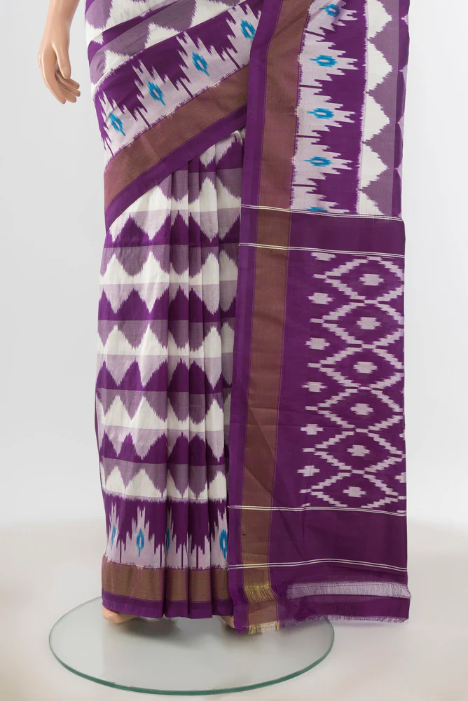Multi Color Pochampally Silk Saree - Image 3