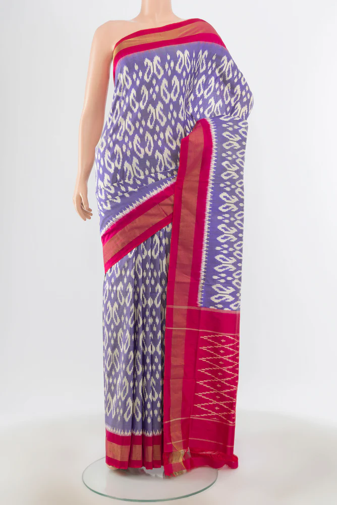 Lavender Pochampally Silk Saree