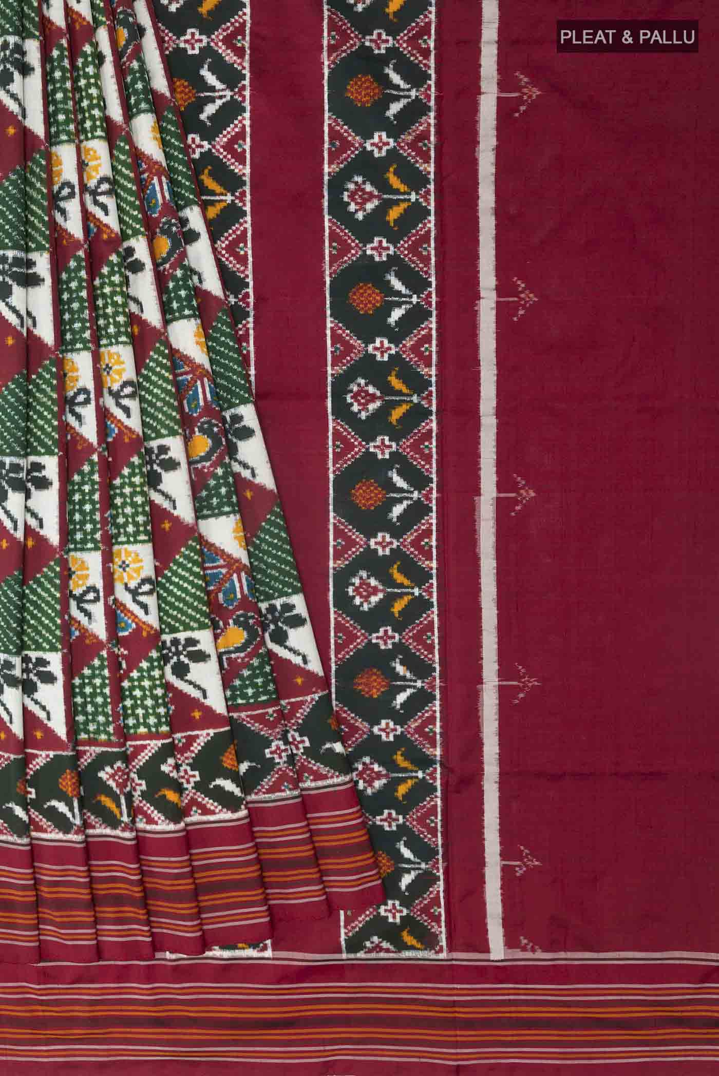 Multi Color Pochampally Silk Saree - Image 4