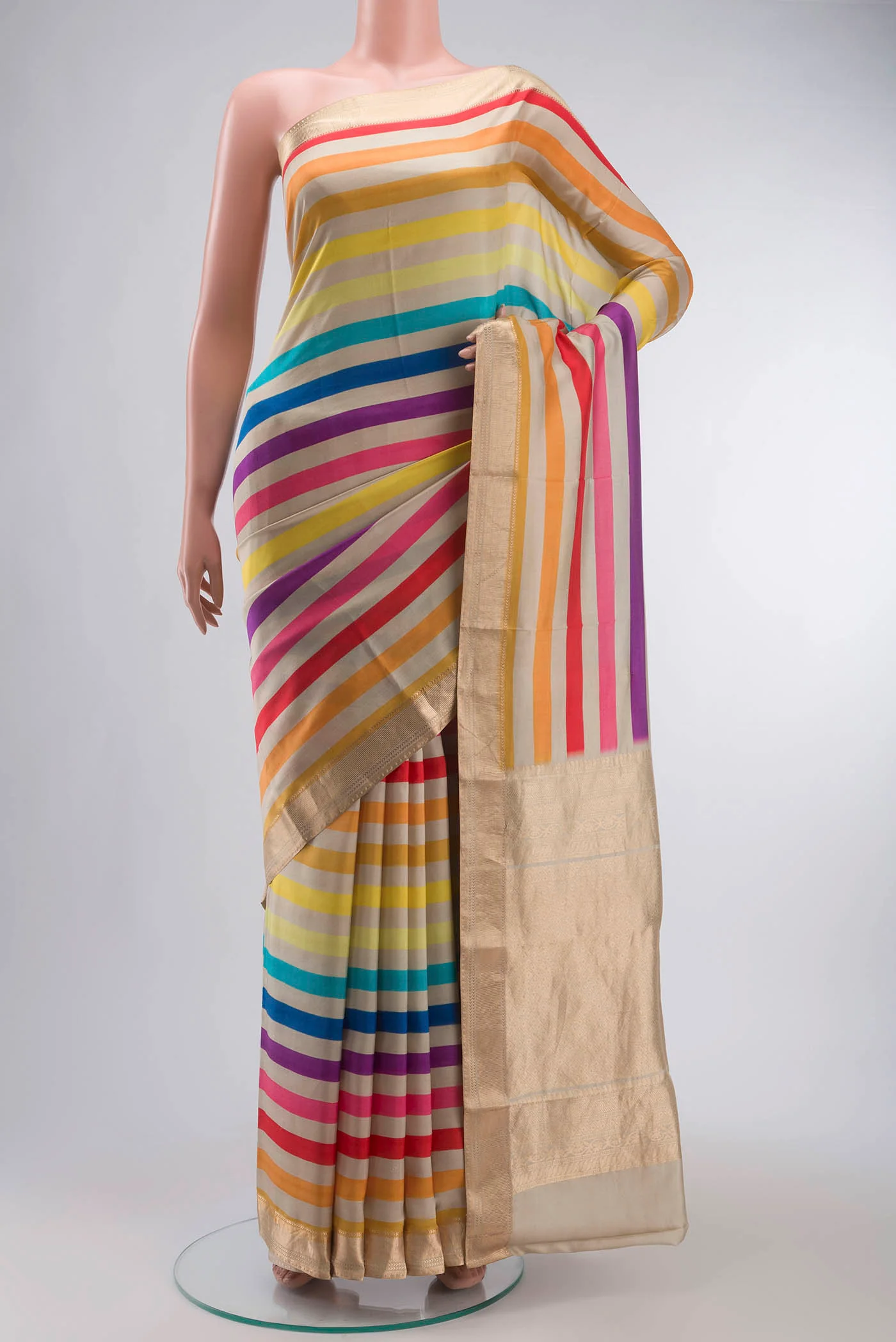 Multi Color Printed Silk Saree