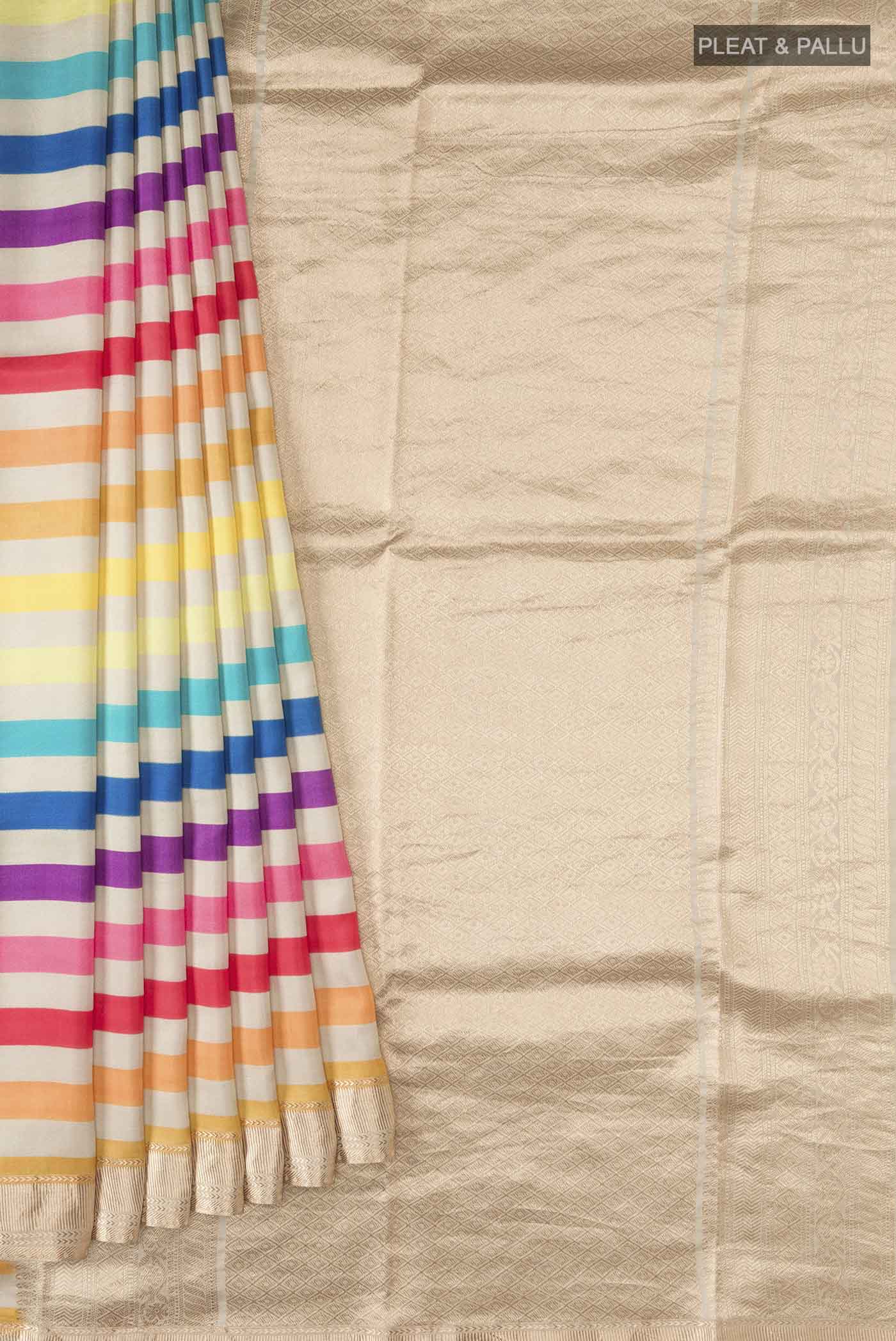 Multi Color Printed Silk Saree - Image 4