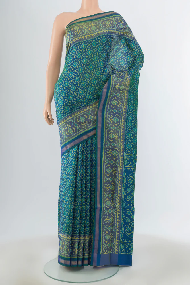 Blue Rajkot Patola Silk Saree