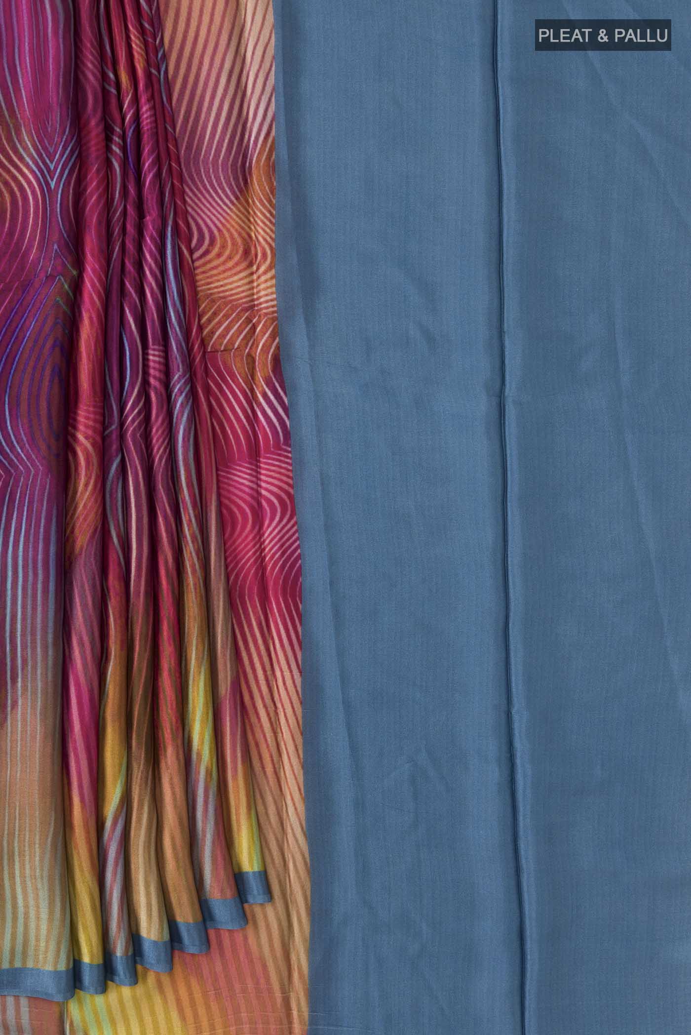 Multi Color Satin Silk Saree - Image 4