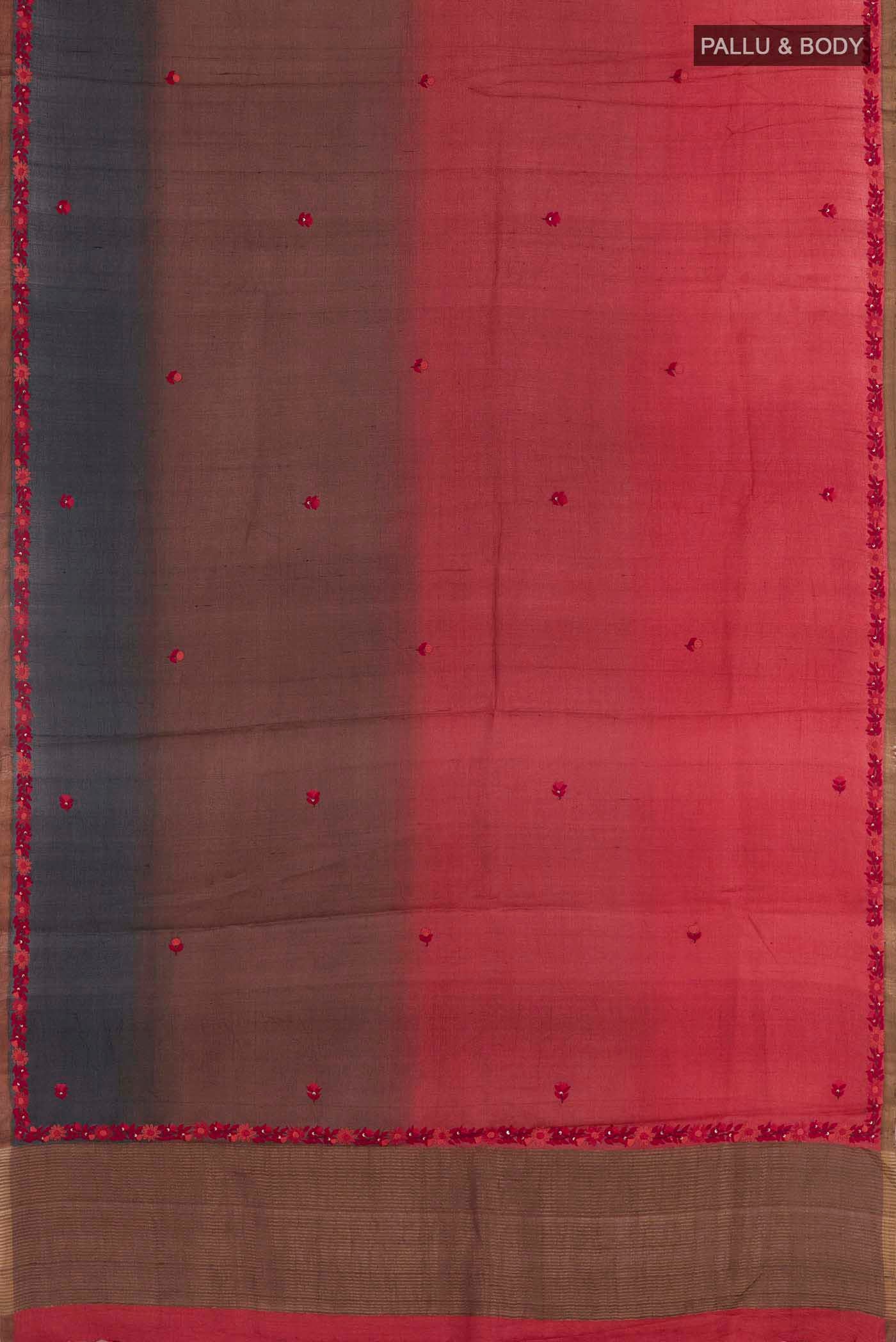 Multi Color Tussar Silk Saree - Image 3