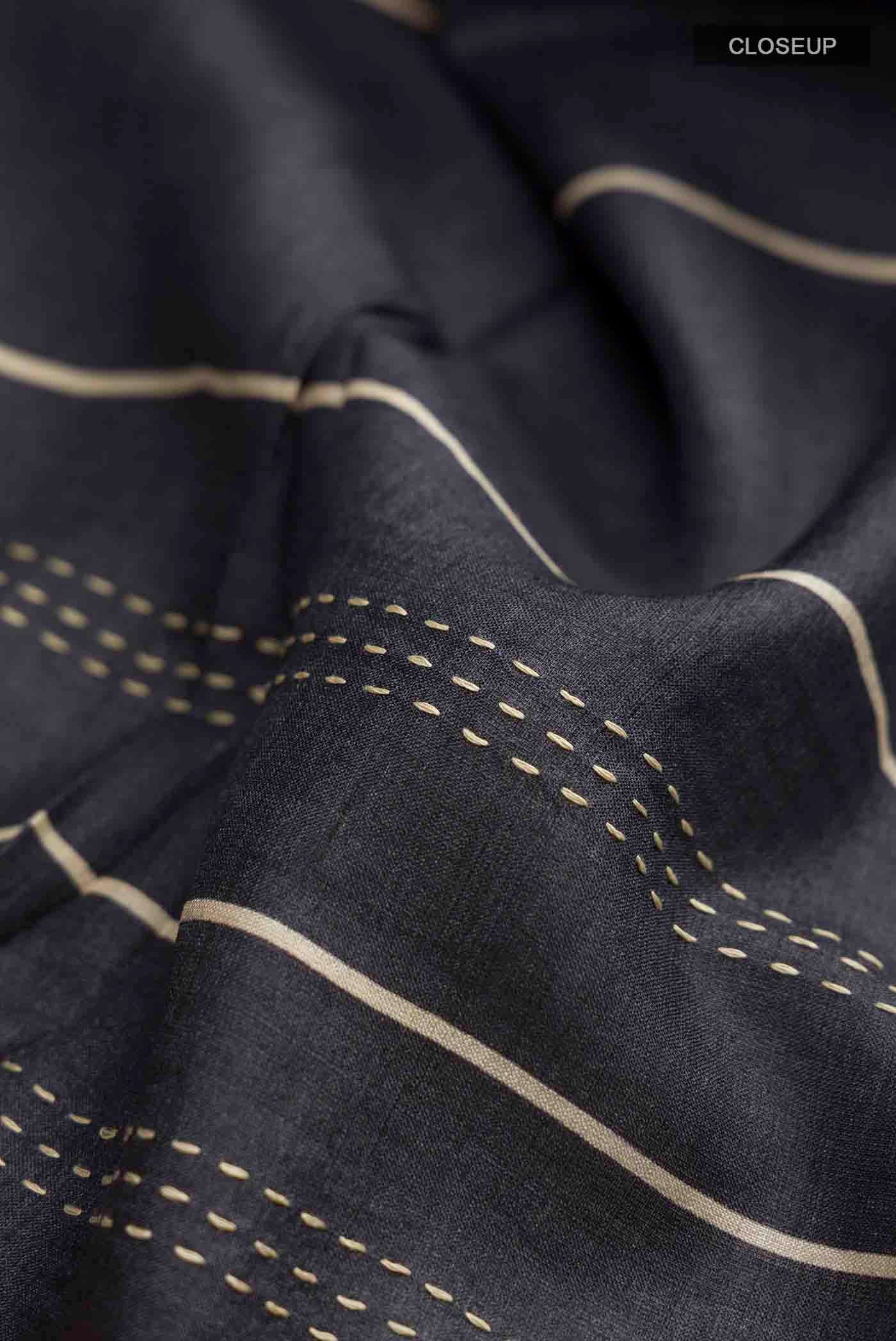 Multi Color Tussar Silk Saree - Image 2