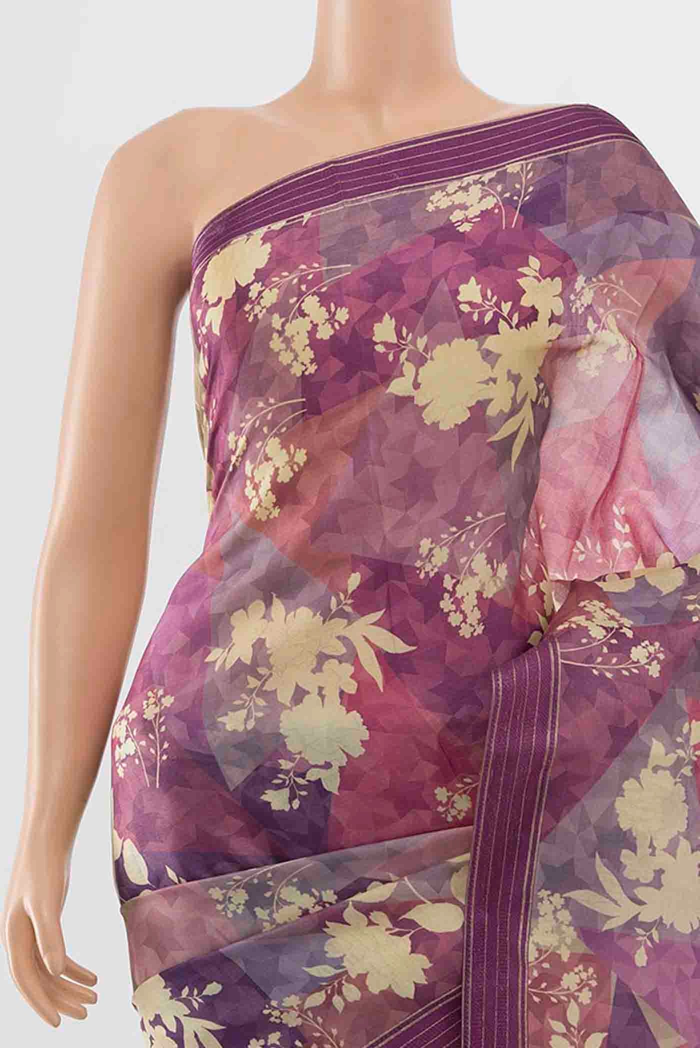 Multi Color Tussar Silk Saree - Image 2
