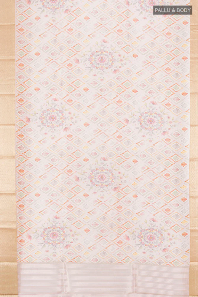 Rose pink Organza Silk Saree - Image 5