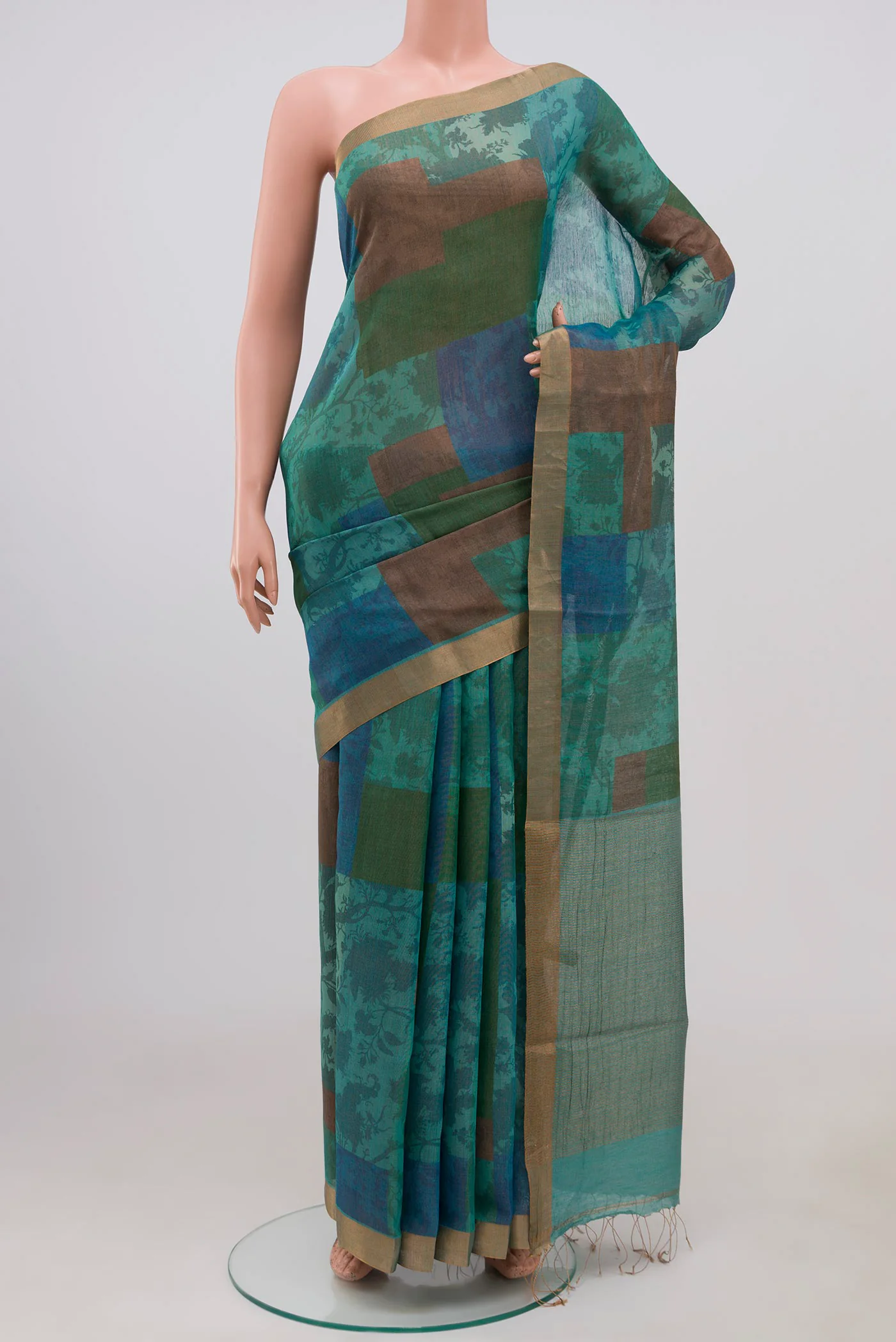 Multi Color Tussar Silk Saree