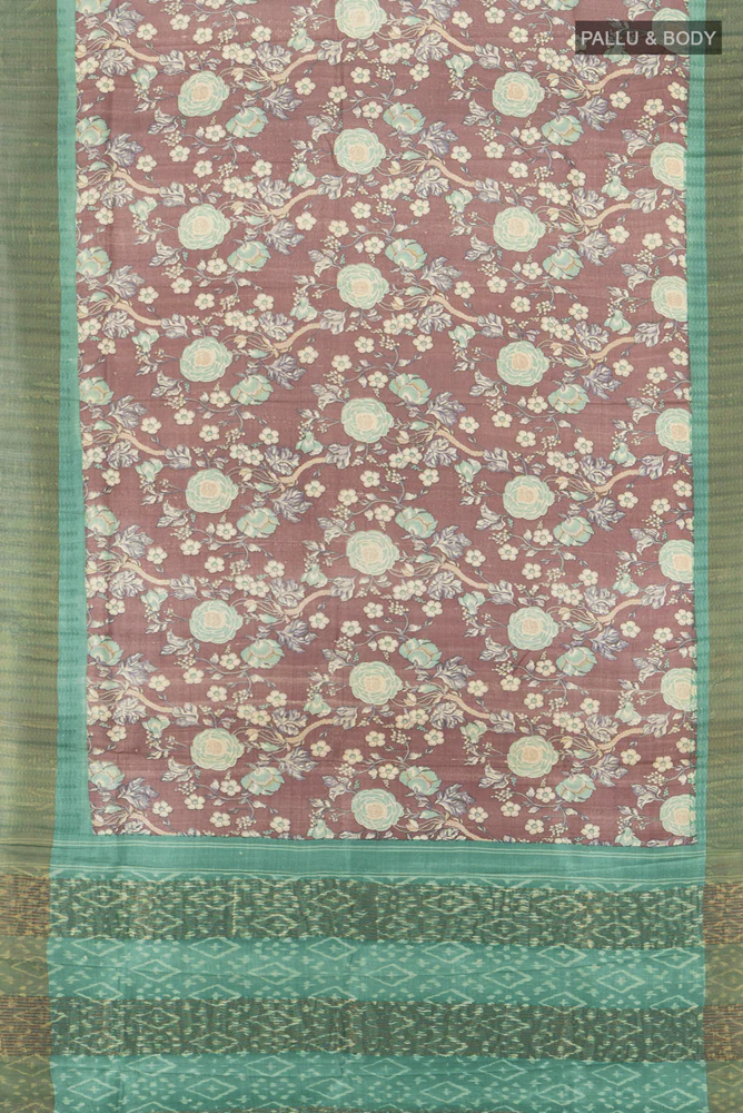 Brown Tussar Silk Saree - Image 5