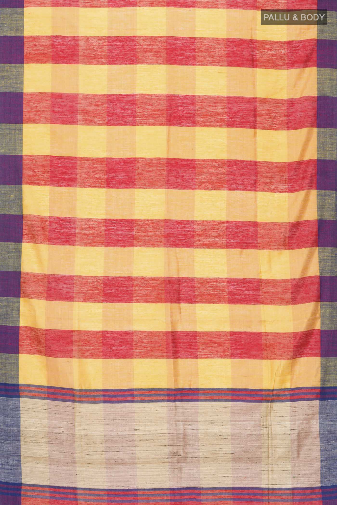 Multi Color Tussar Silk Saree - Image 3