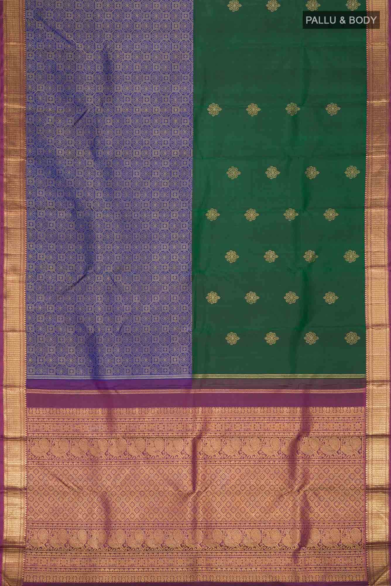 Pure Silk Pure Zari Multi Kanchipuram Saree - Image 4