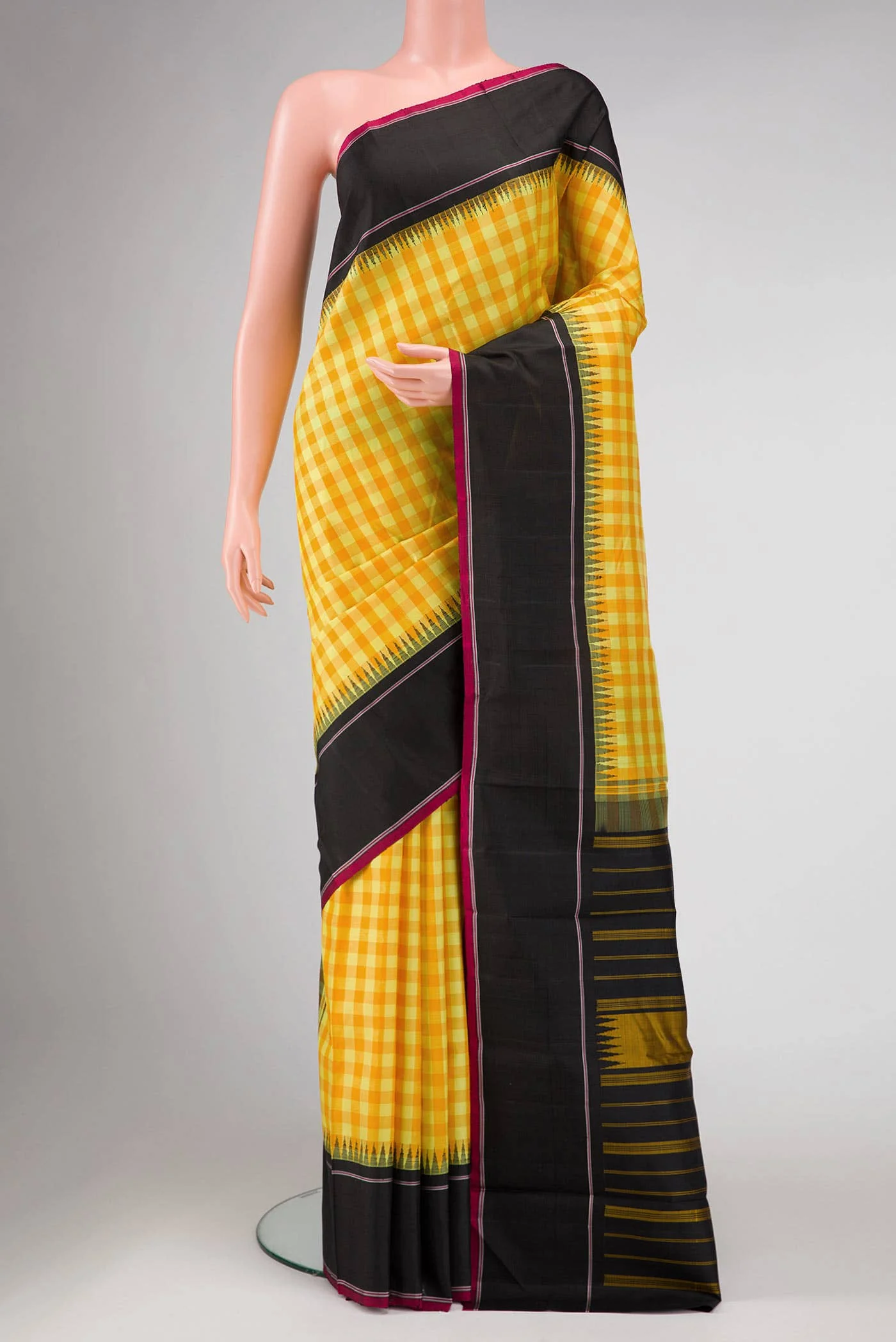 Multi Kanchipuram Silk Saree - Image 7