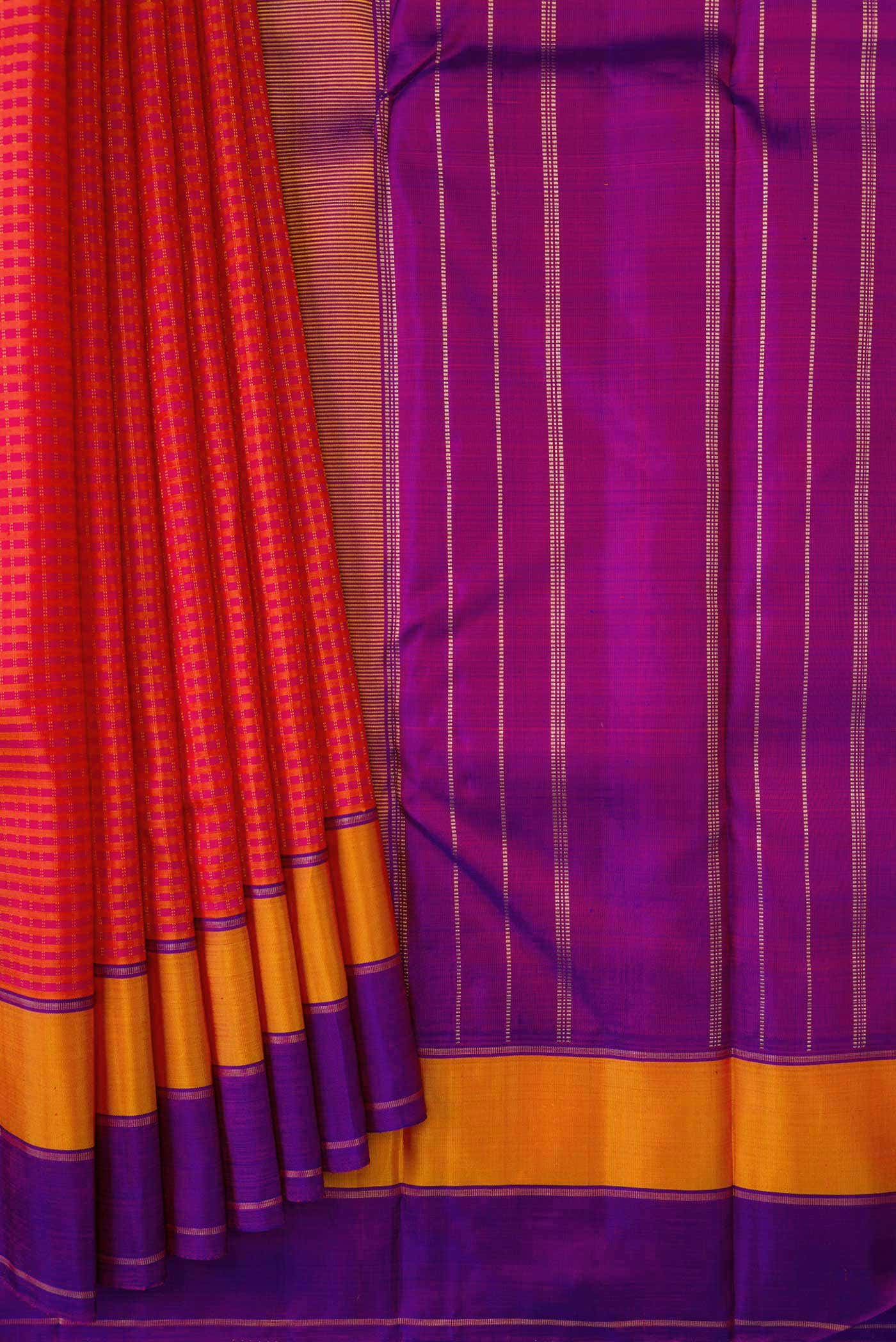 Pure Silk Pure Zari Multi Kanjivaram Saree - Image 2