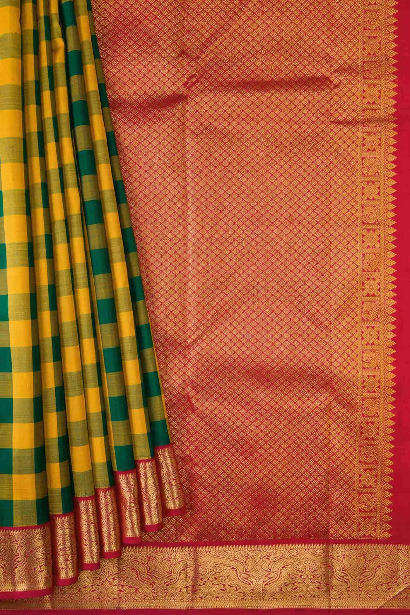 Pure Silk Pure Zari Multi Kanjivaram Saree - Image 2
