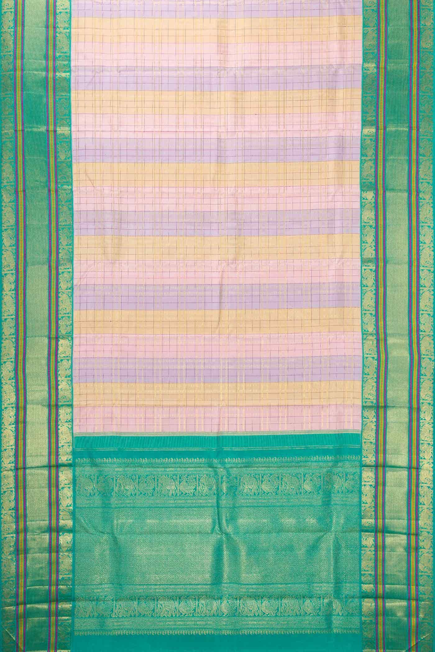 Pure Silk Pure Zari Multi Kanjivaram Saree - Image 4