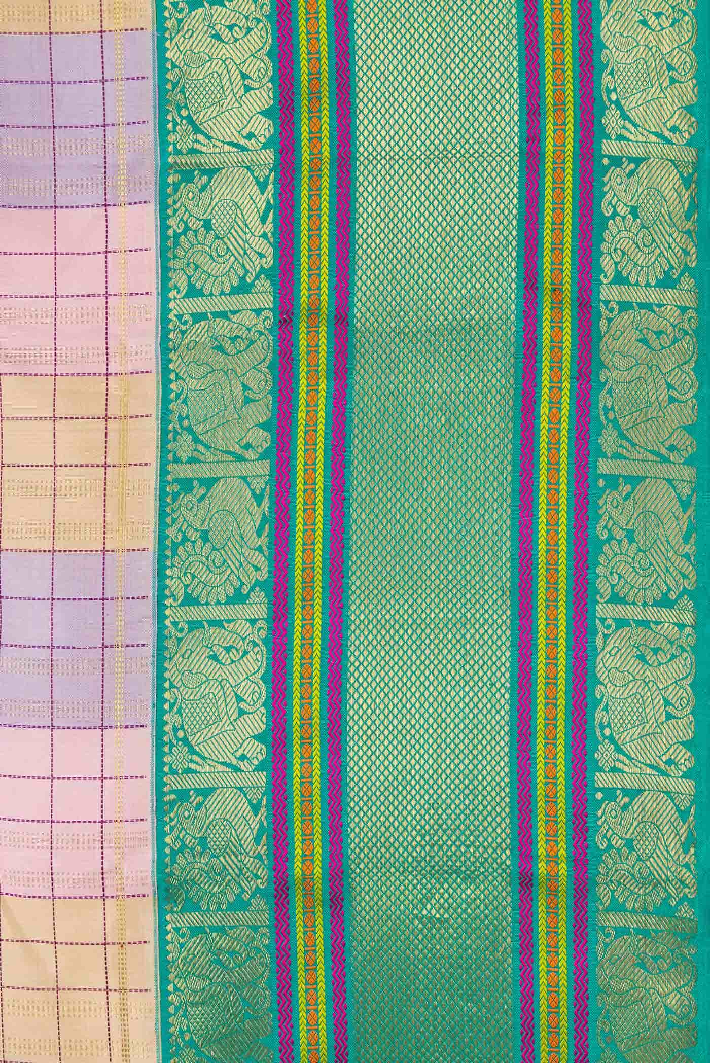 Pure Silk Pure Zari Multi Kanjivaram Saree - Image 6