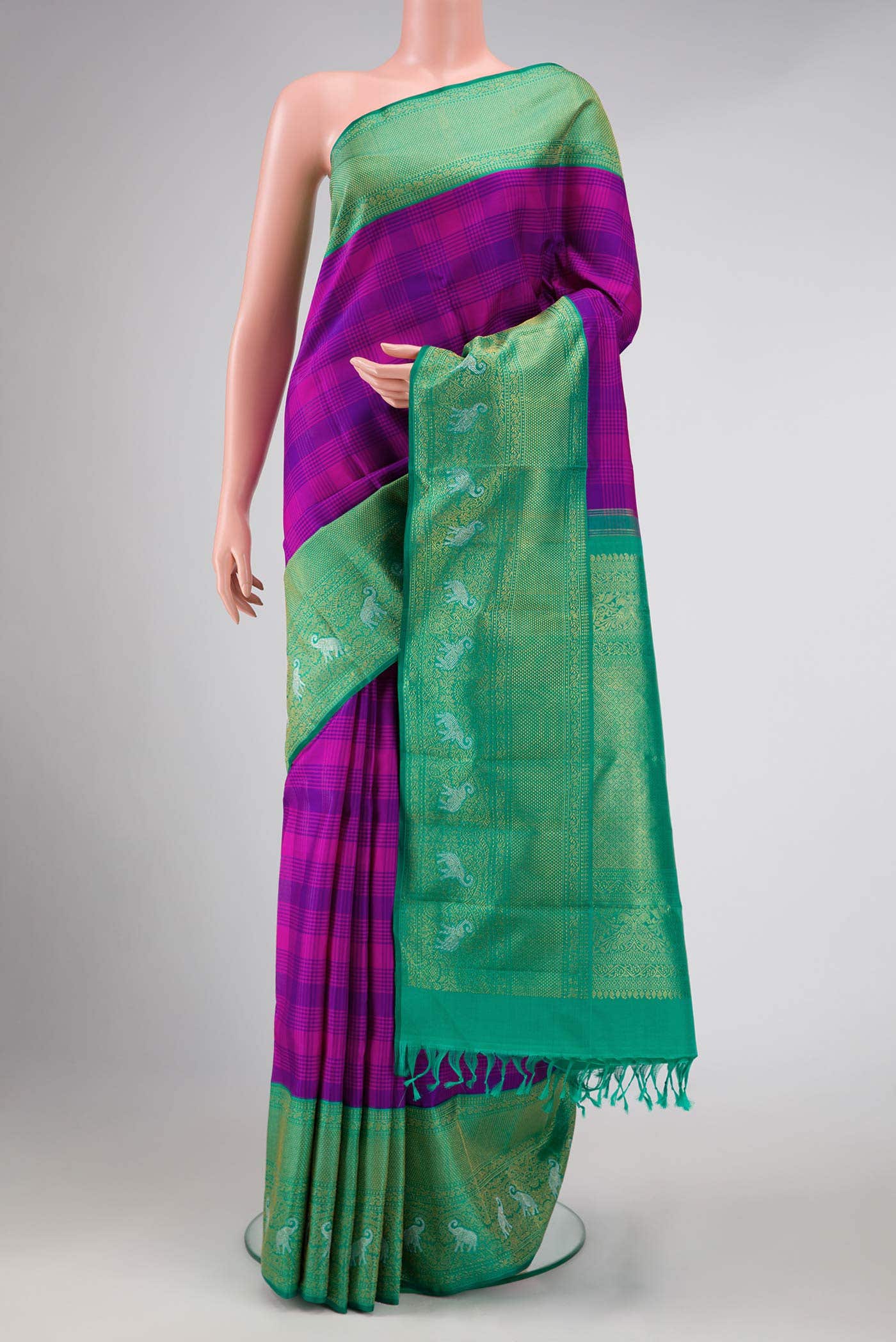 Pure Silk Pure Zari Multi Kanjivaram Saree