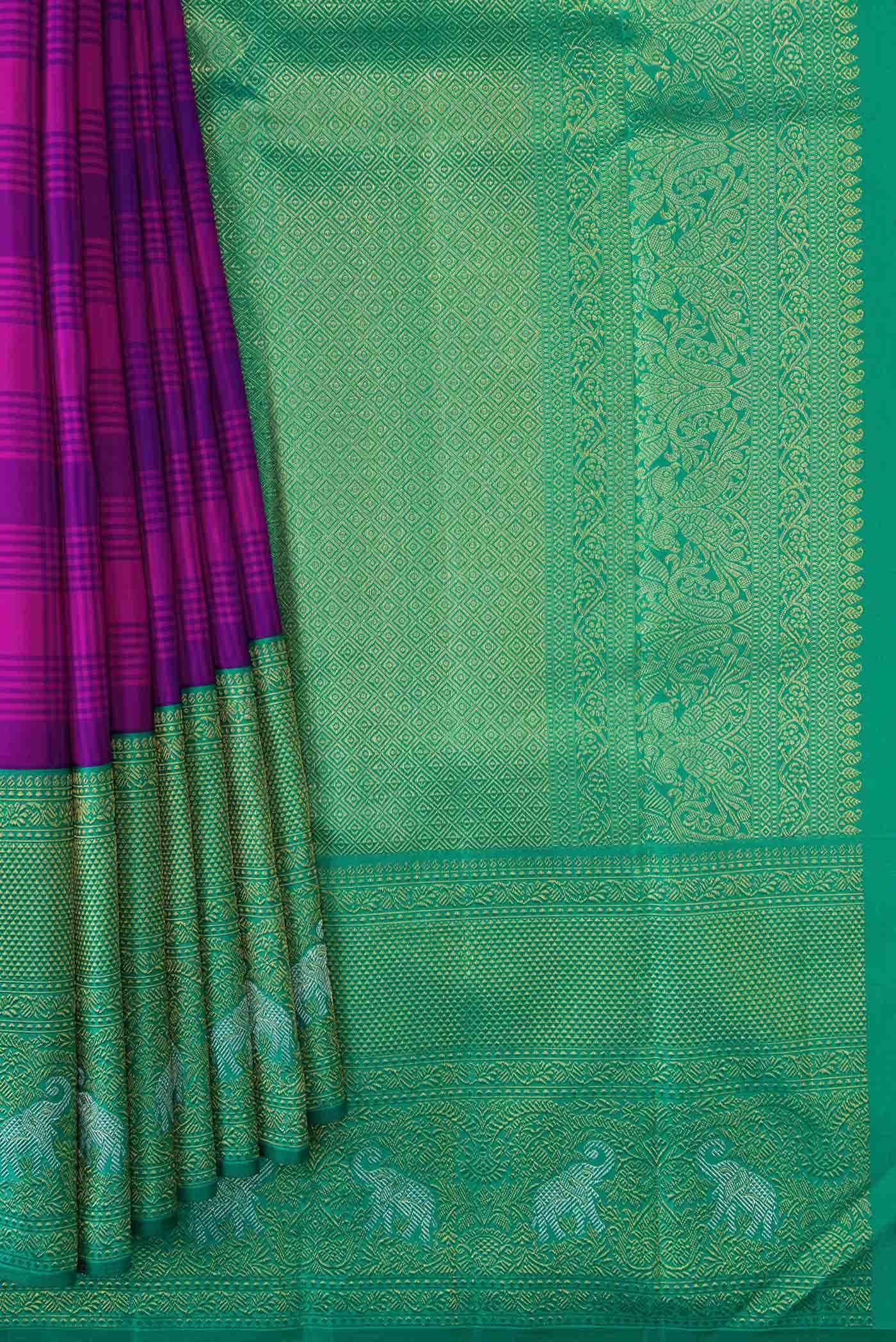 Pure Silk Pure Zari Multi Kanjivaram Saree - Image 2