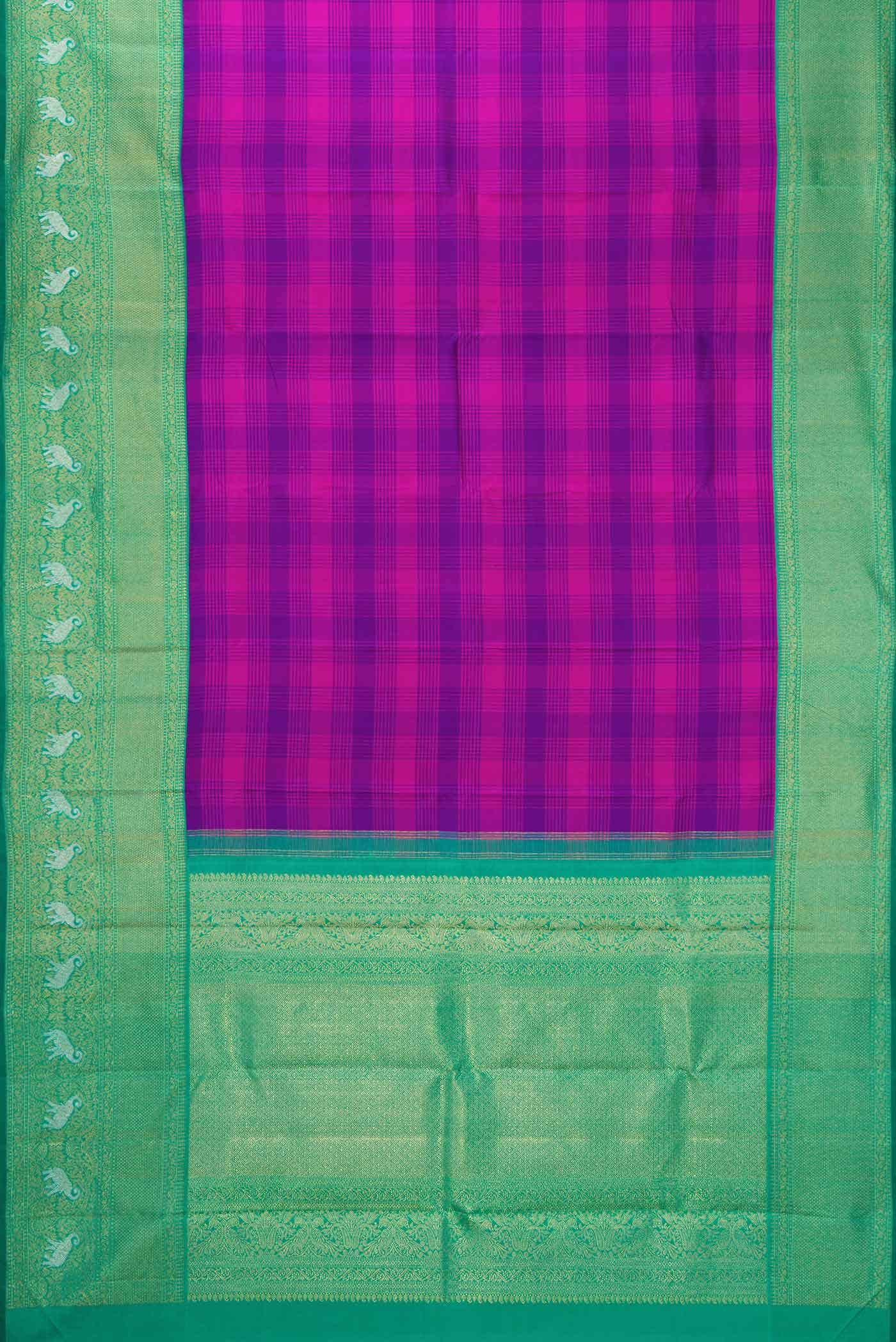Pure Silk Pure Zari Multi Kanjivaram Saree - Image 4