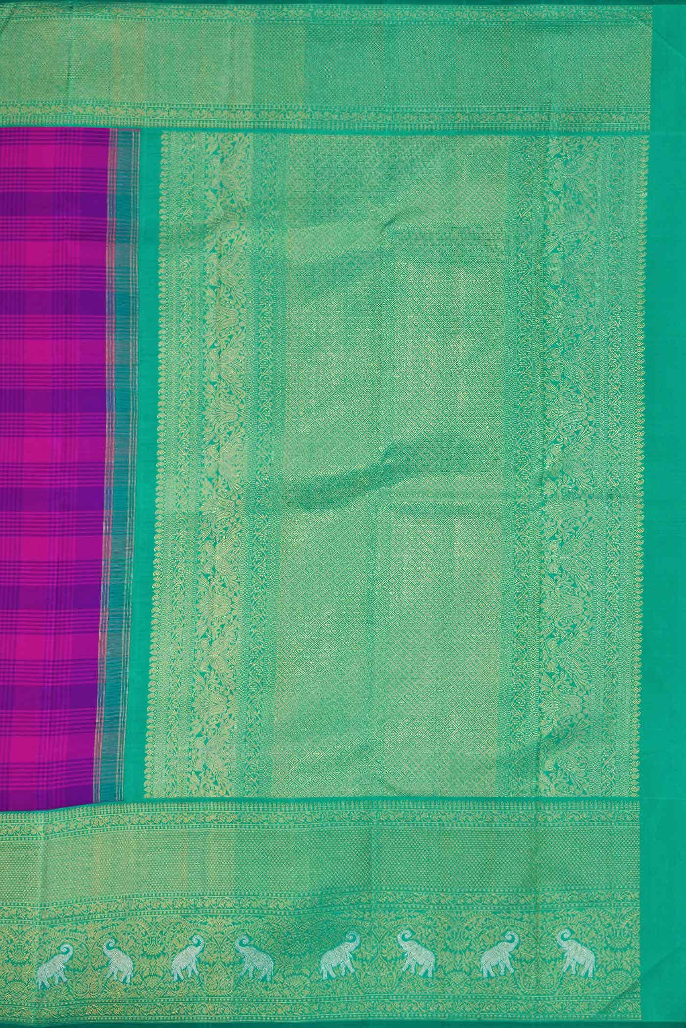 Pure Silk Pure Zari Multi Kanjivaram Saree - Image 5