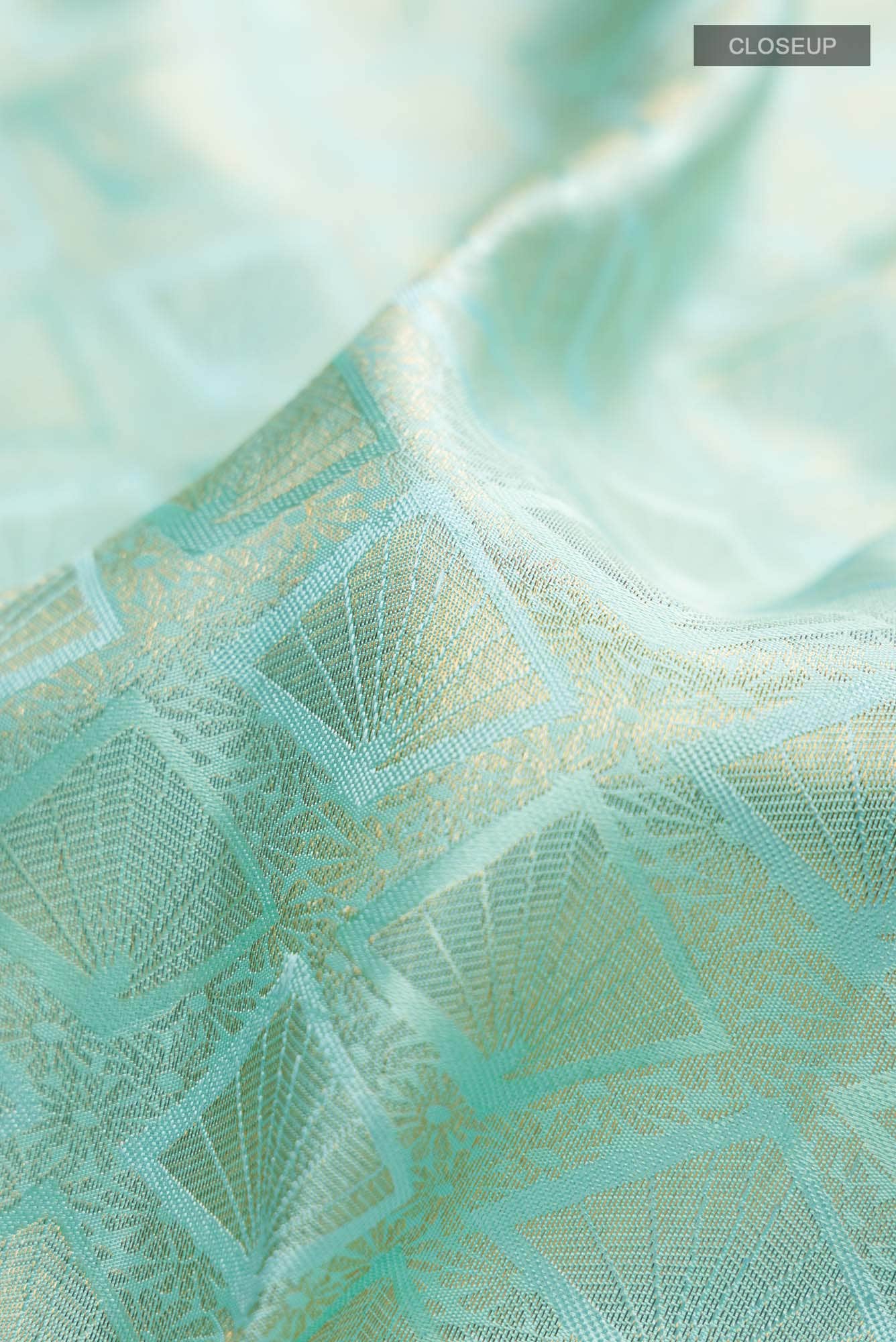 Light Blue Kanchipuram Silk Saree - Image 3