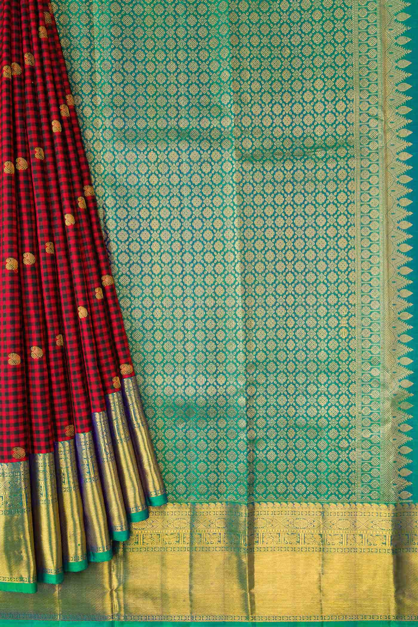 Multi Color Kanjivaram Silk Saree - Image 2