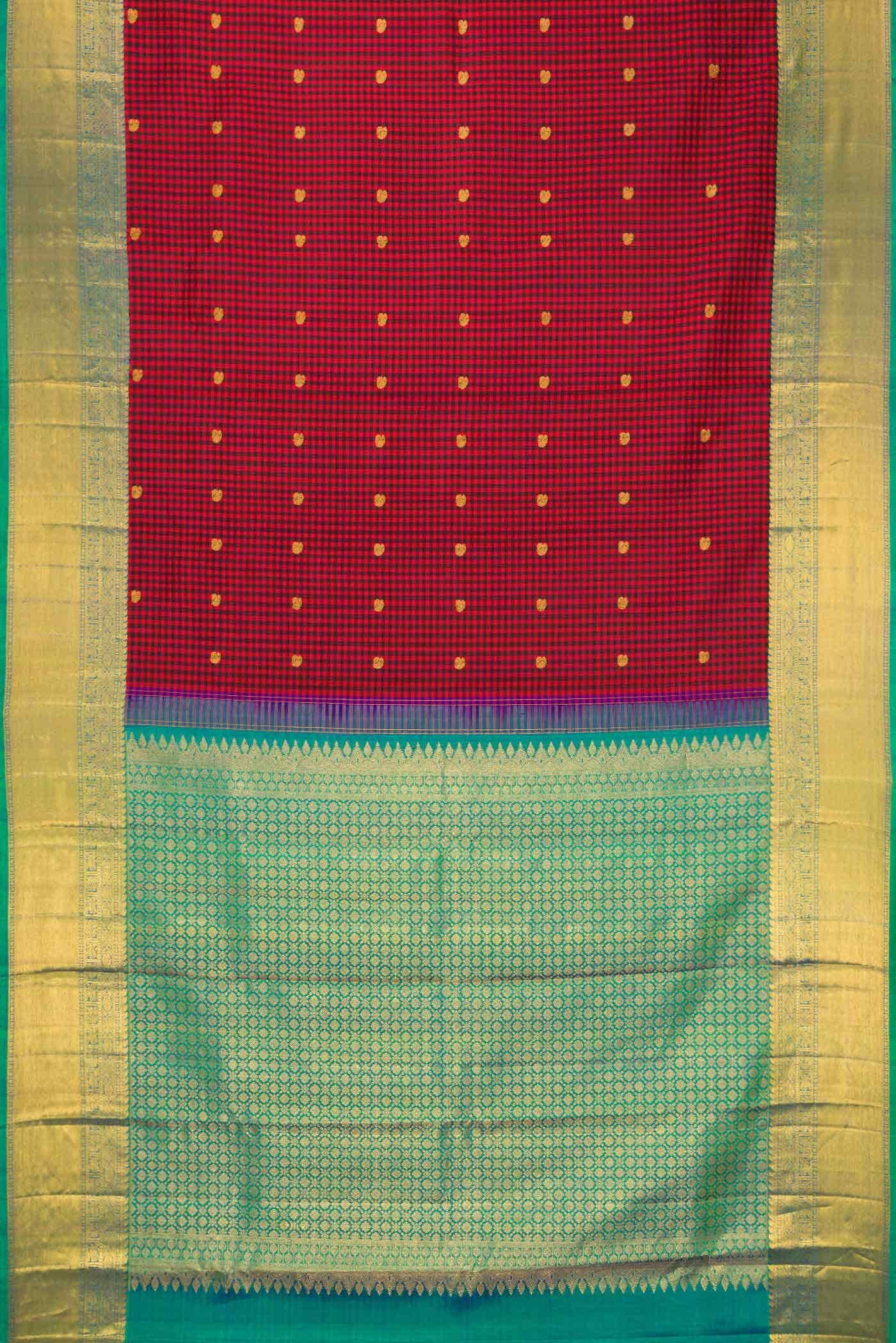 Multi Color Kanjivaram Silk Saree - Image 4