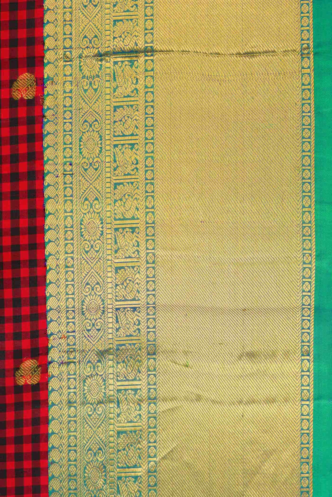 Multi Color Kanjivaram Silk Saree - Image 5