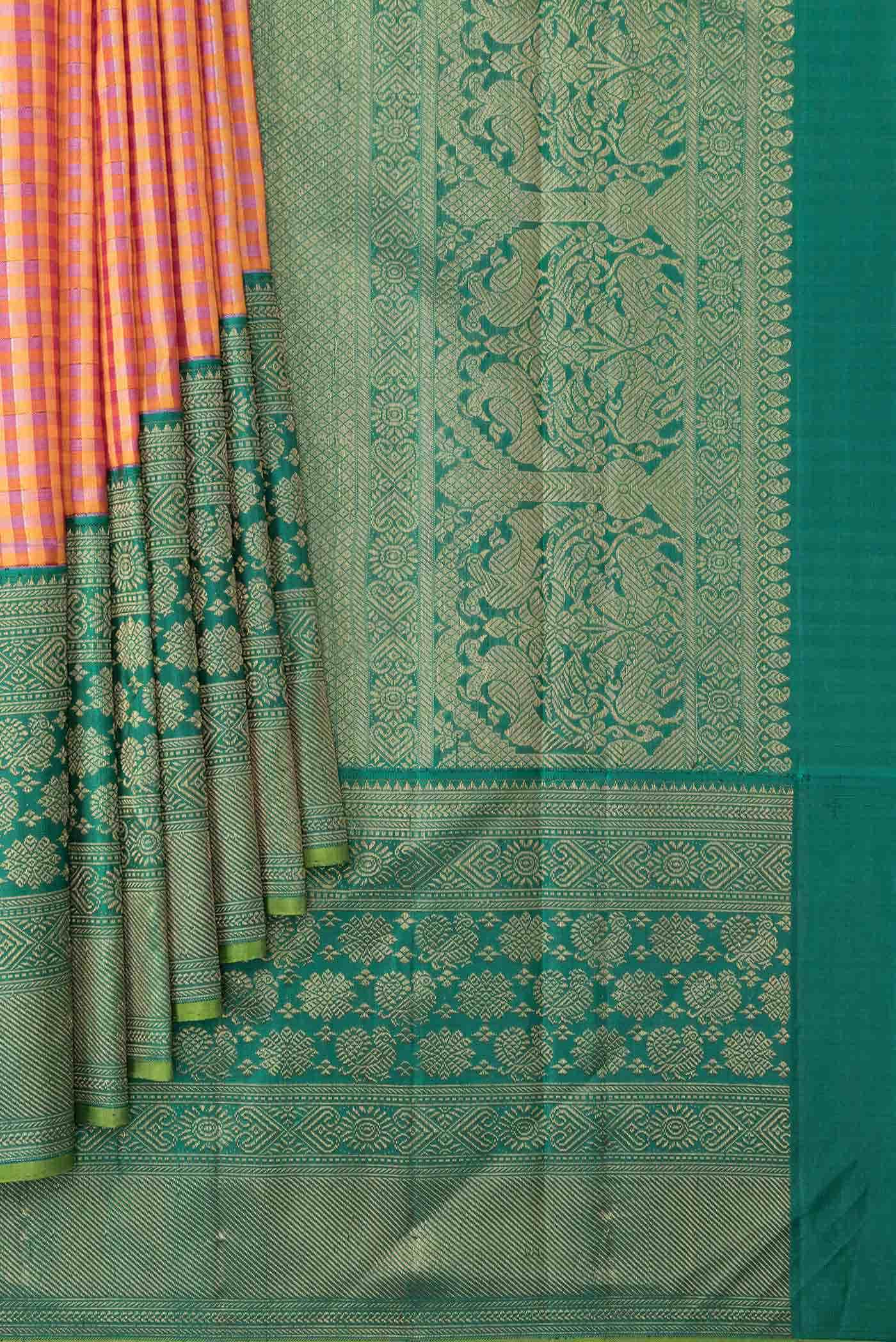 Pure Silk Pure Zari Multi Kanjivaram Saree - Image 2