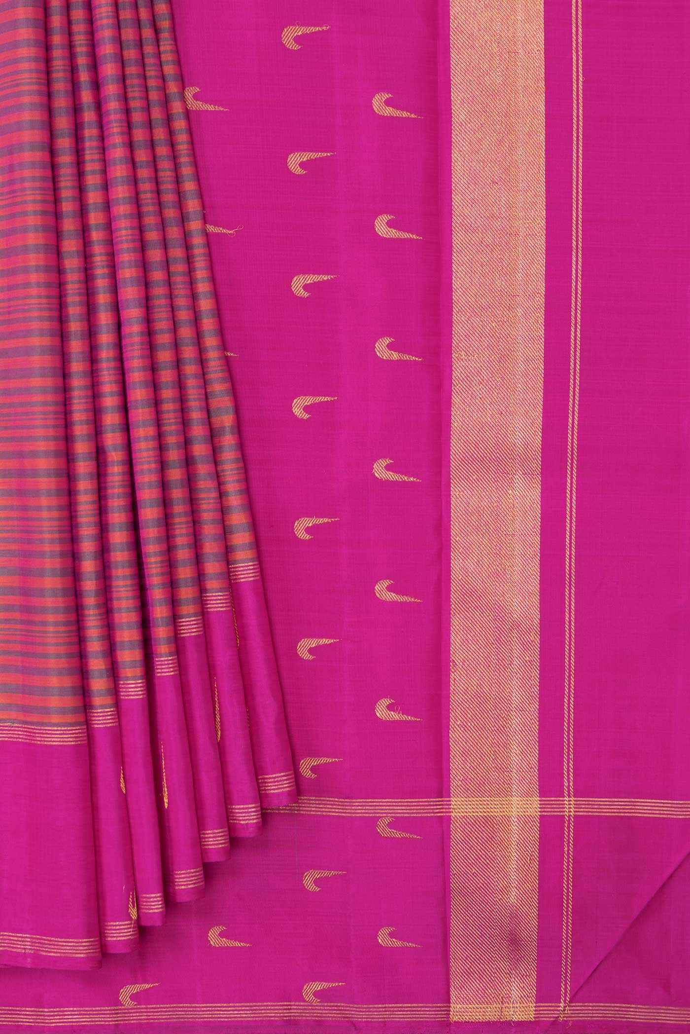 Pure Silk Pure Zari Multi Kanjivaram Saree - Image 2