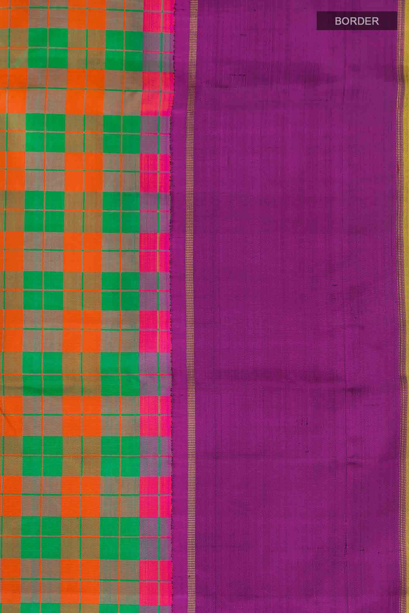 Pure Silk Pure Zari Multi Kanchipuram Saree - Image 6