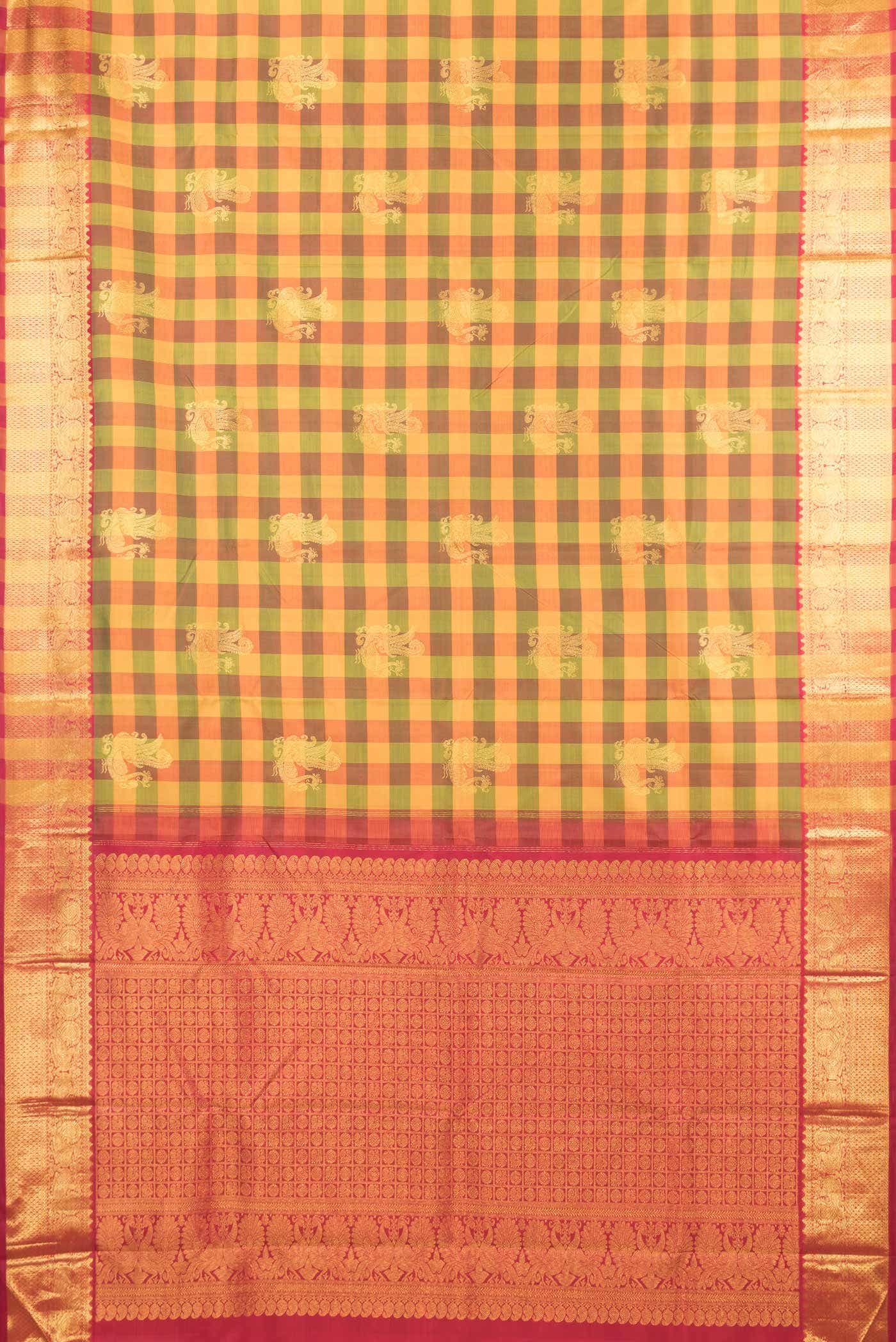 Pure Silk Pure Zari Multi Kanjivaram Saree - Image 4