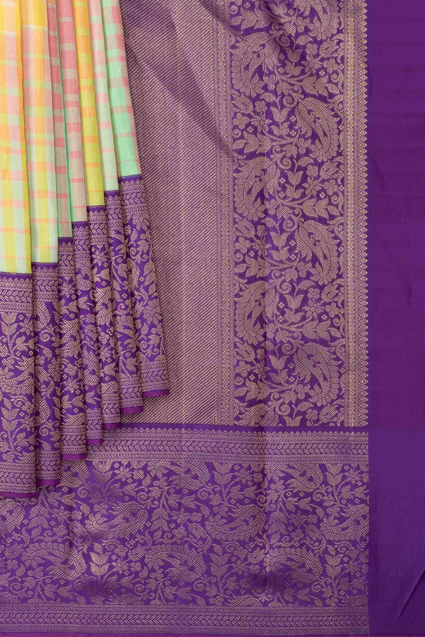 Pure Silk Pure Zari Multi Kanjivaram Saree - Image 2