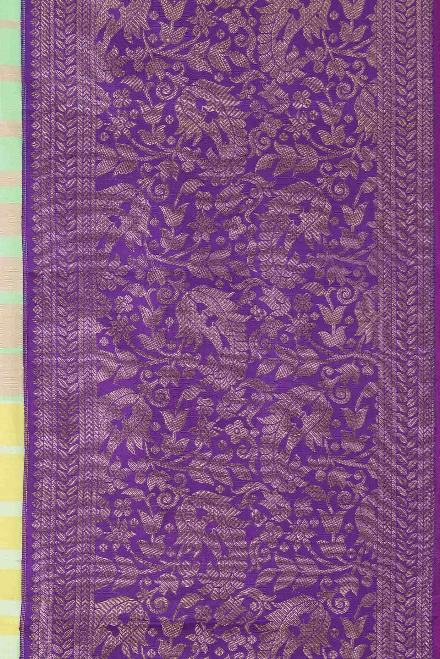 Pure Silk Pure Zari Multi Kanjivaram Saree - Image 6