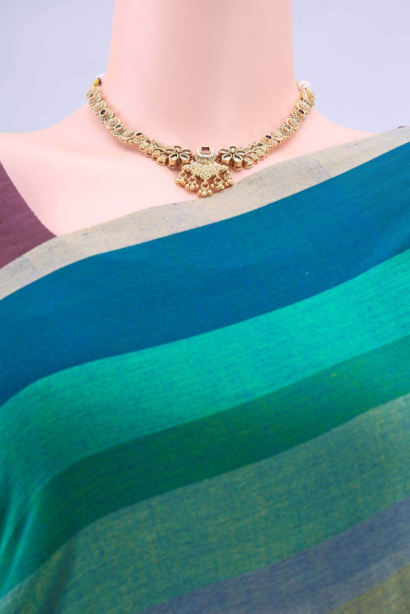 Multi Khadi Cotton Saree - Image 3