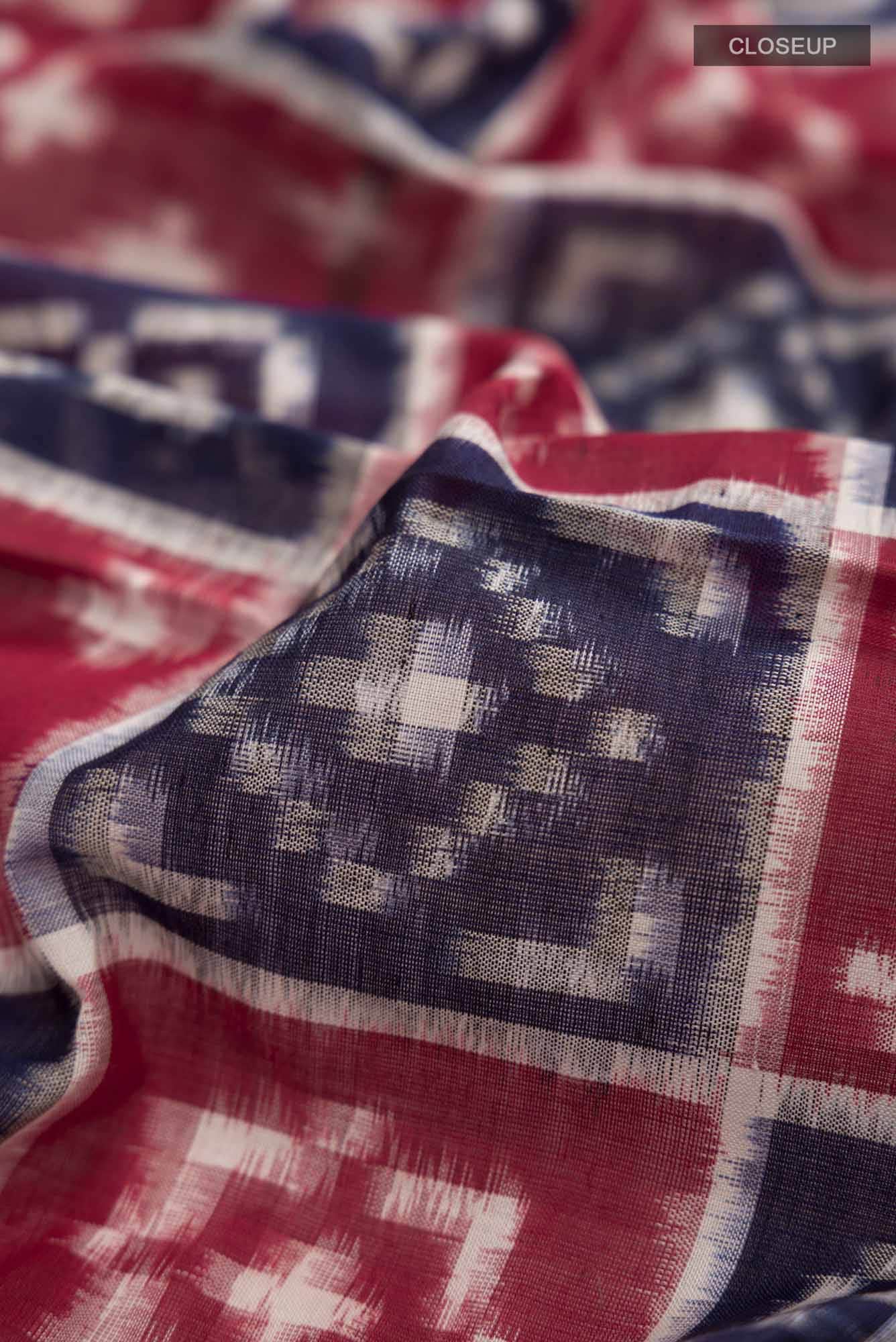 Multi Pochampally Cotton Saree - Image 2