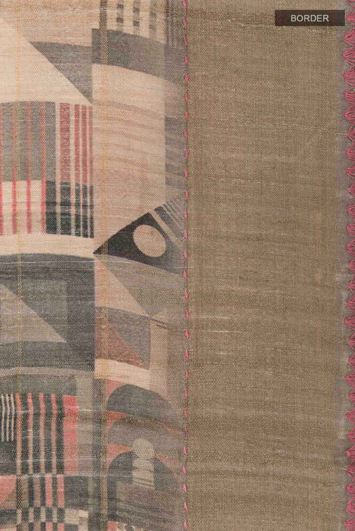 Multi Tussar Saree - Image 4